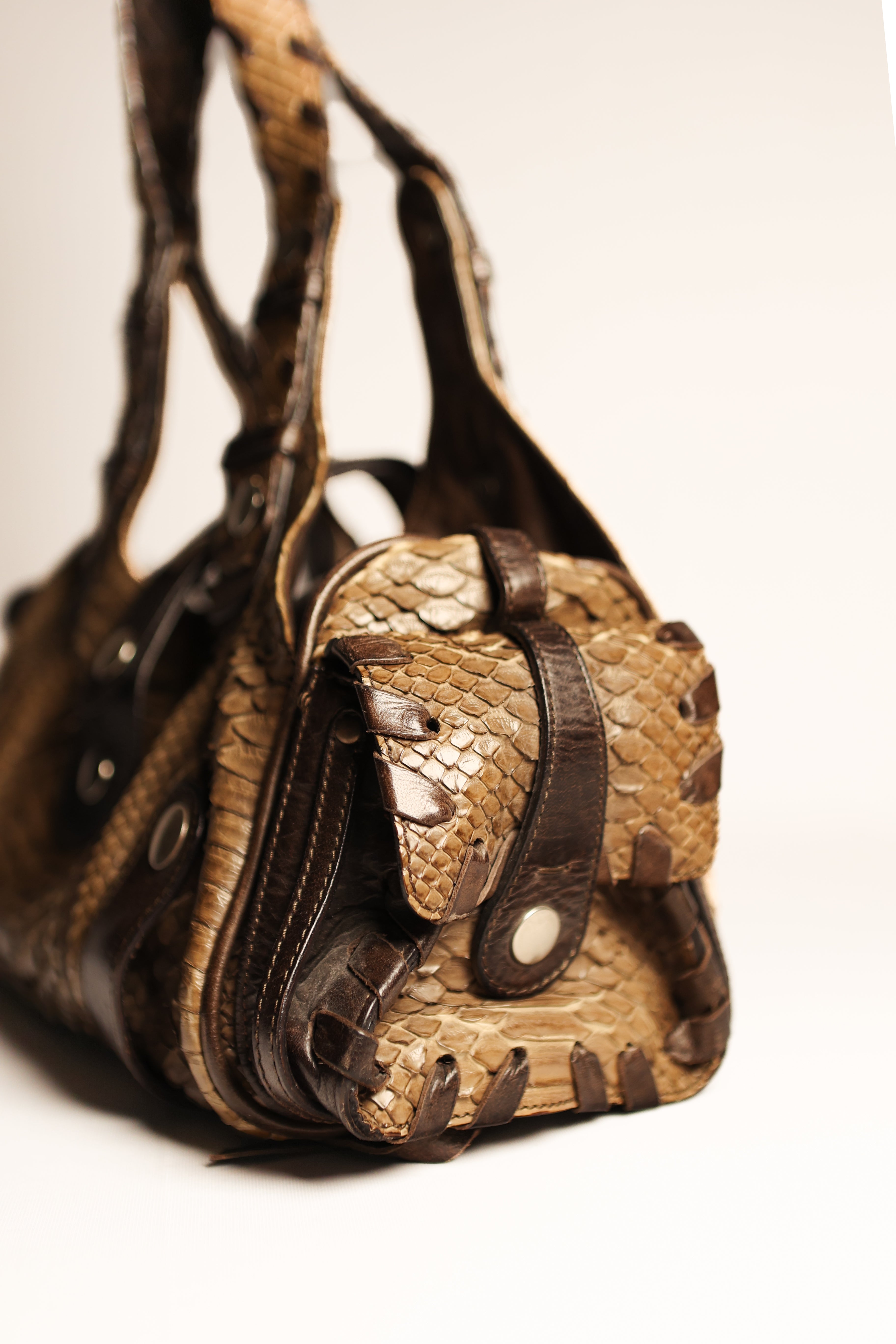 CHLOE Python Silverado Snakeskin Handbag