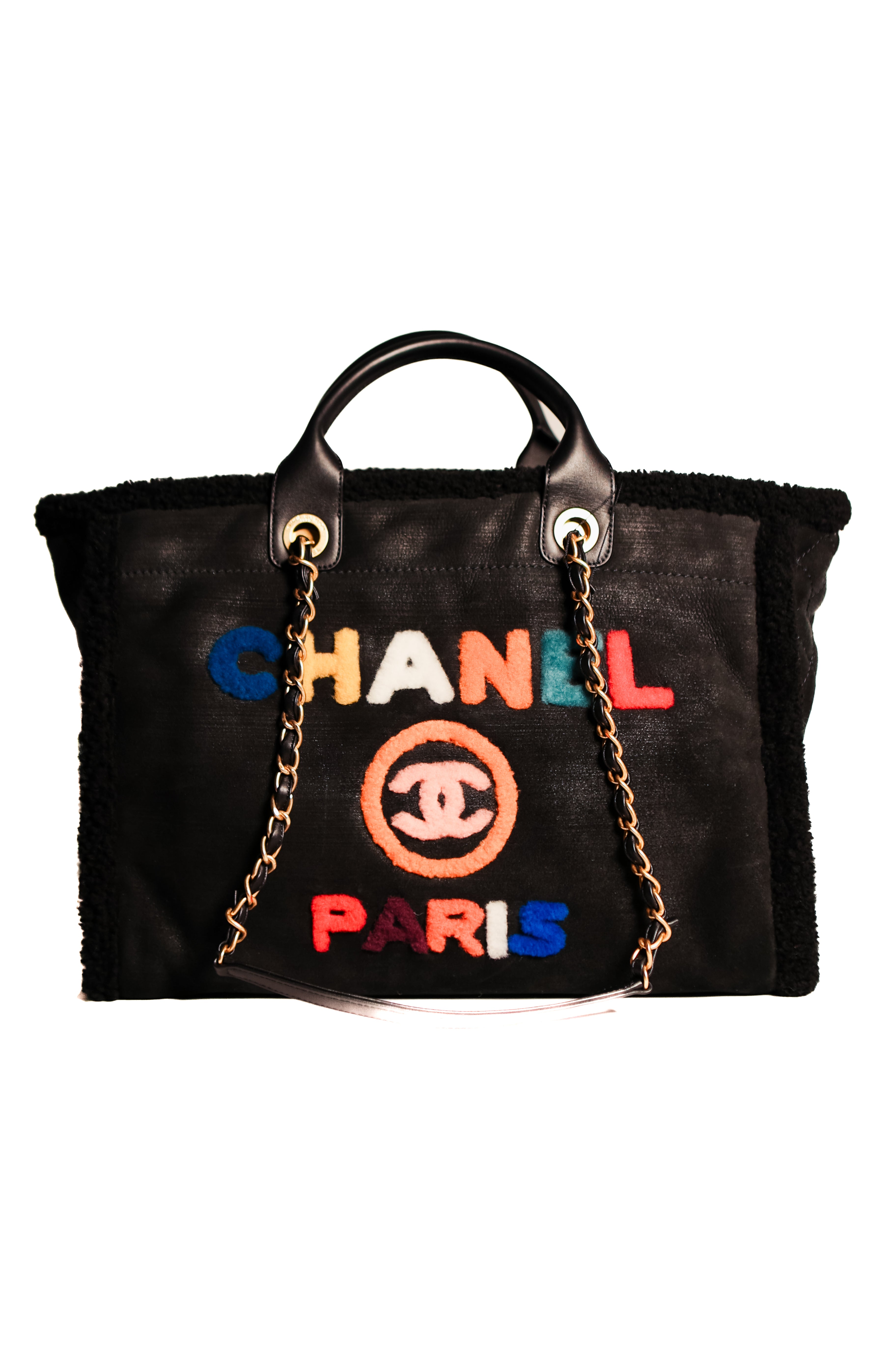 NWT Chanel Medium Deauville Shearling Tote
