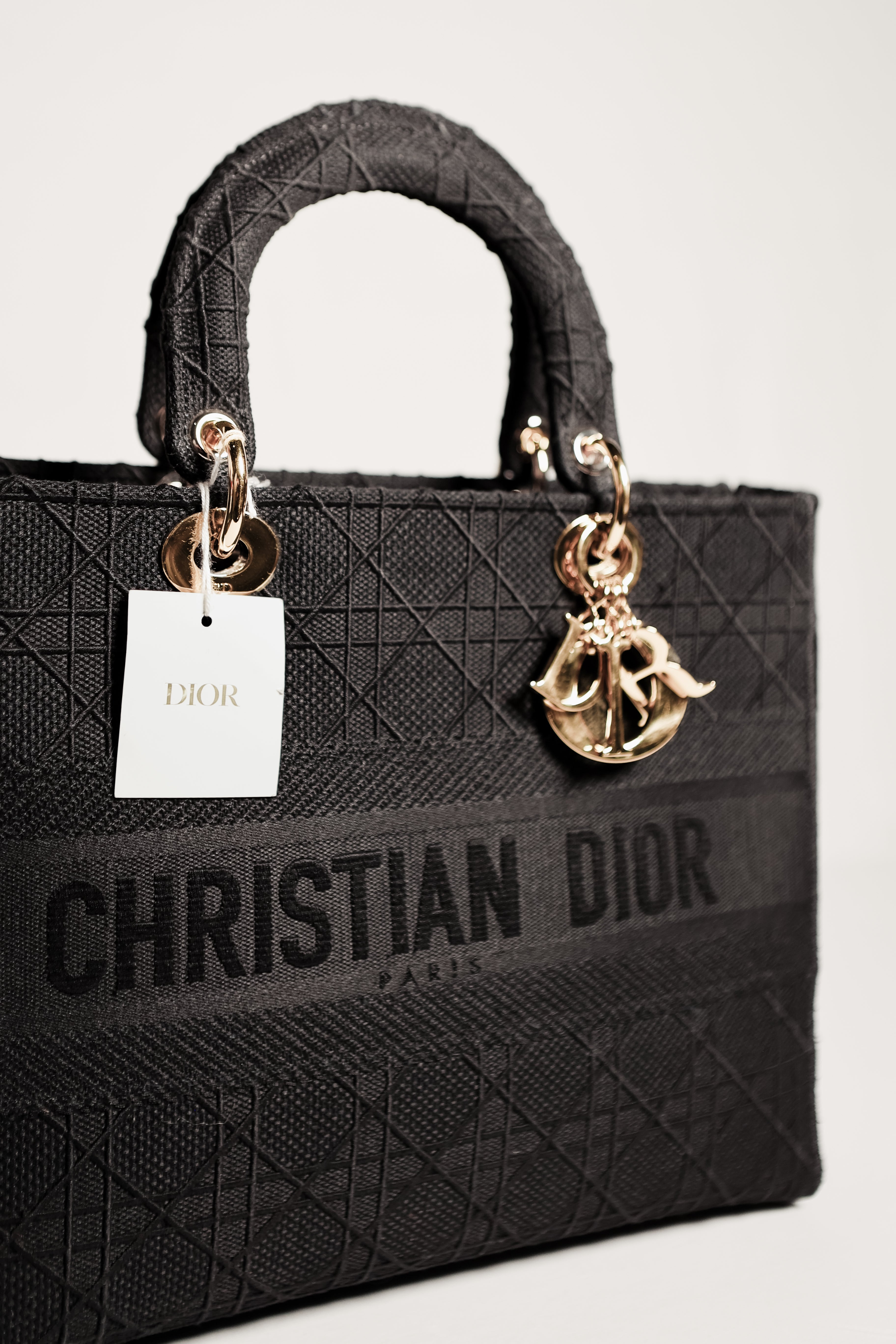Christian Dior Black Lady Dior D-lite Tote NWT