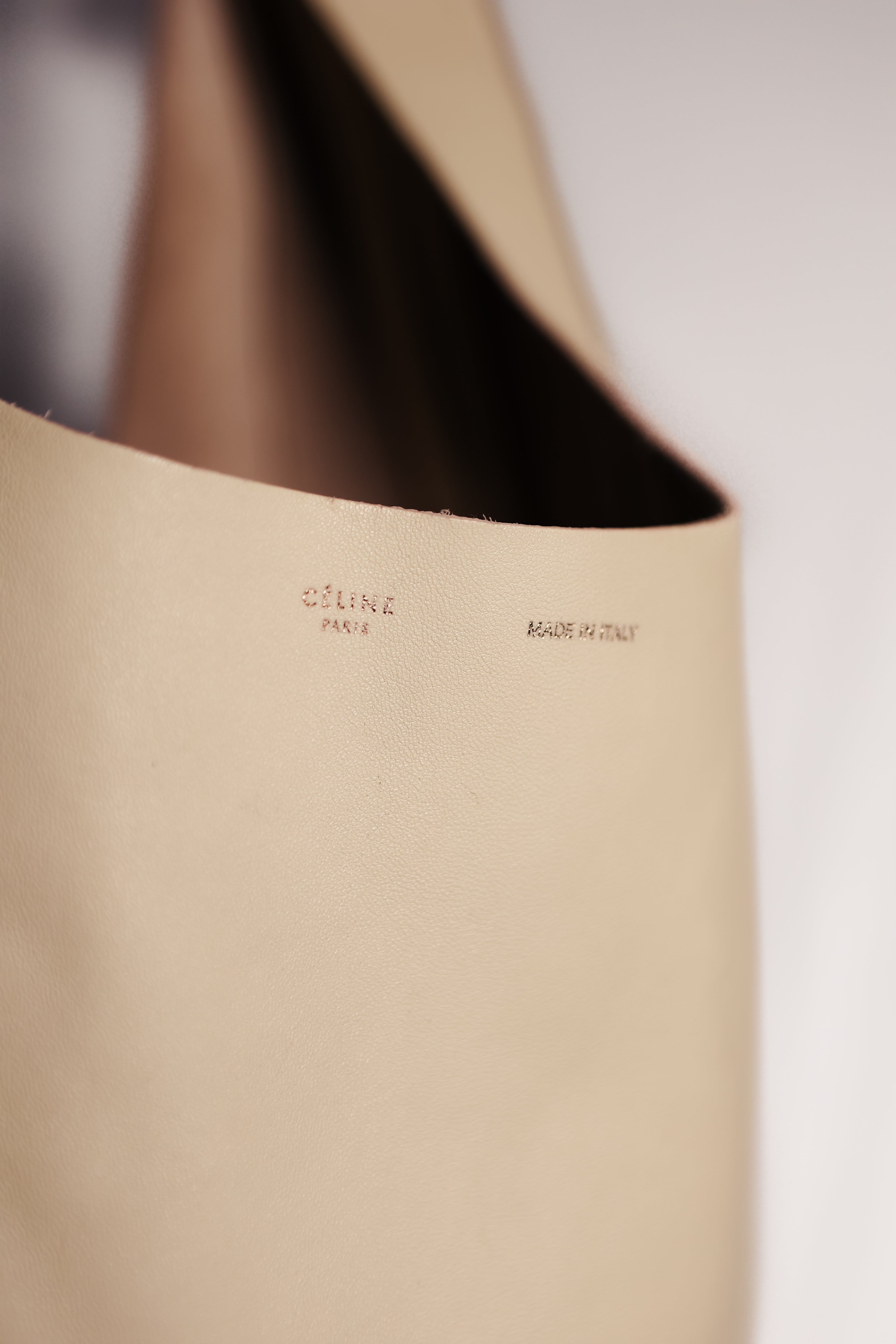 Celine Leather Twisted Cabas Tote