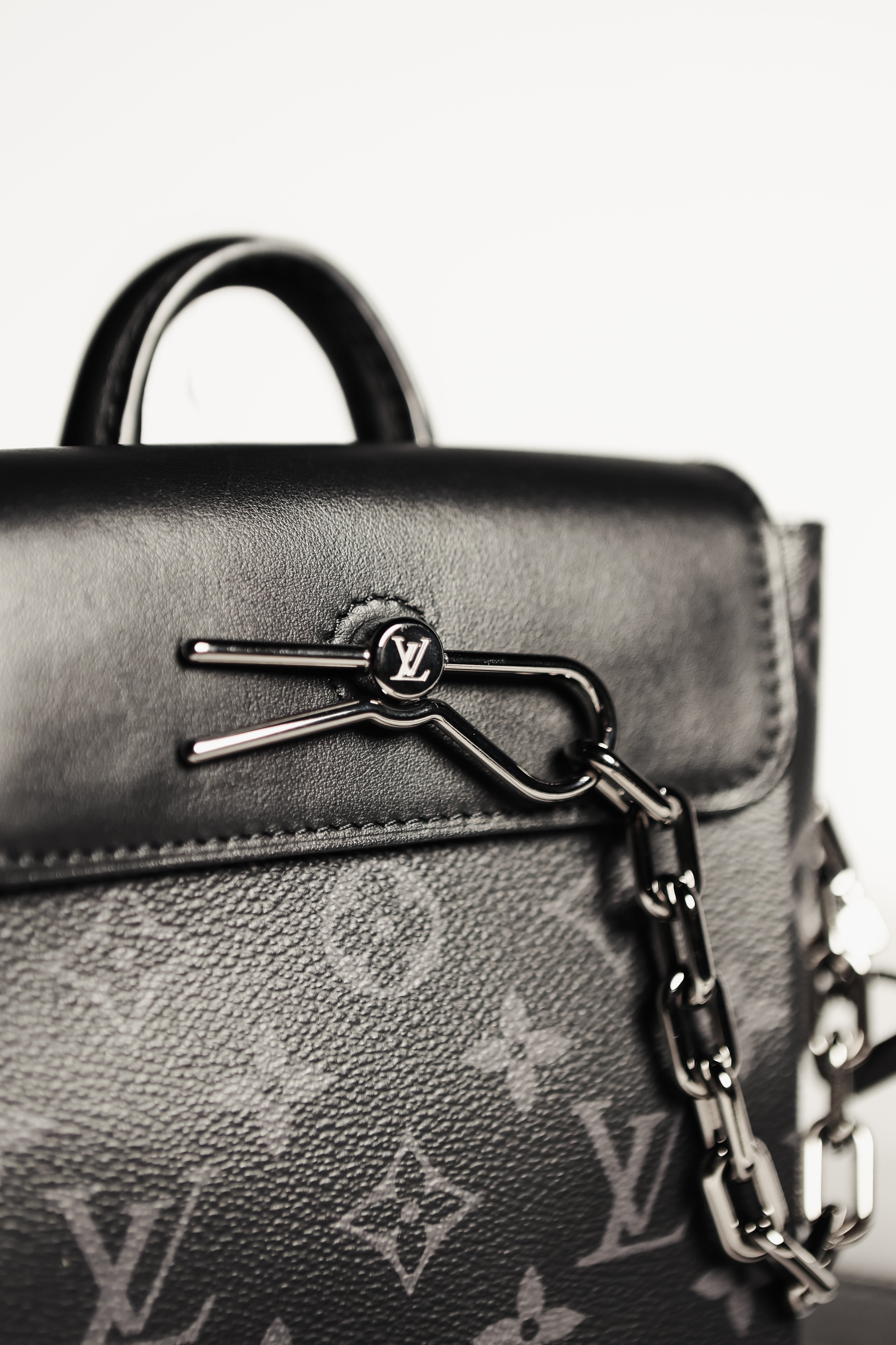 Louis Vuitton Nano Steamer Monogram Eclipse Shoulder Bag Black