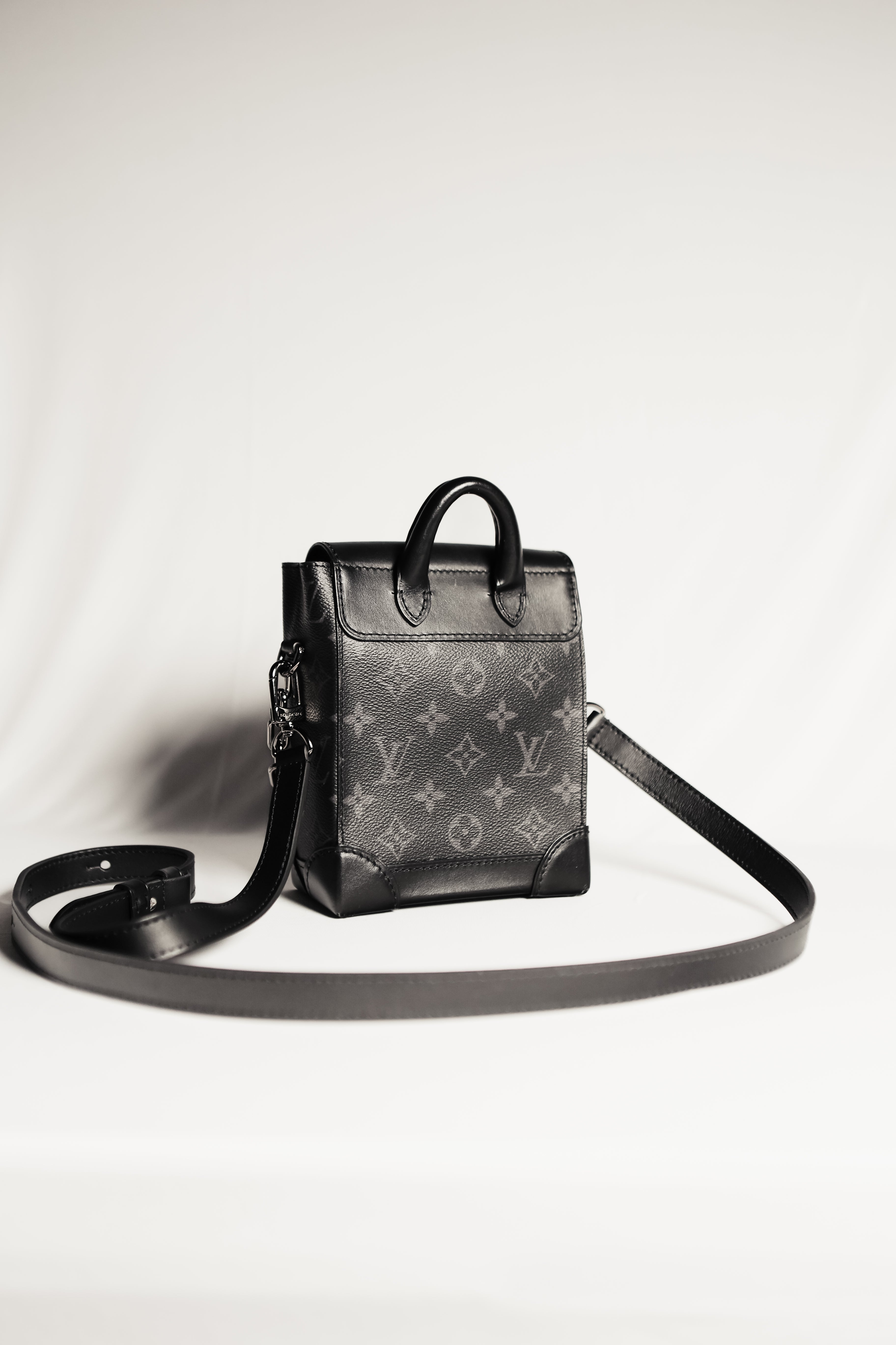 Louis Vuitton Nano Steamer Monogram Eclipse Shoulder Bag Black