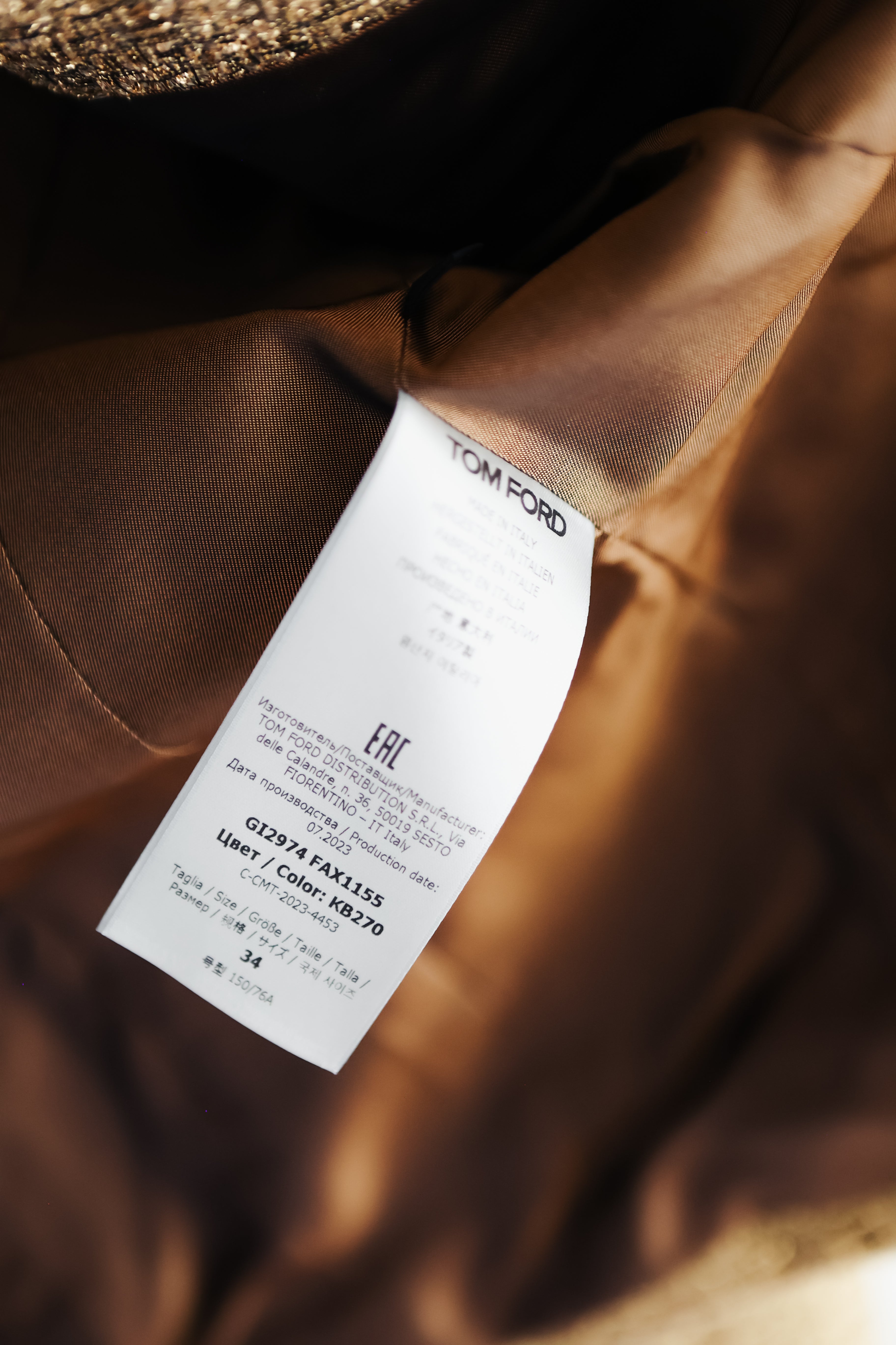 TOM FORD Gold Metallic Blazer sz 34