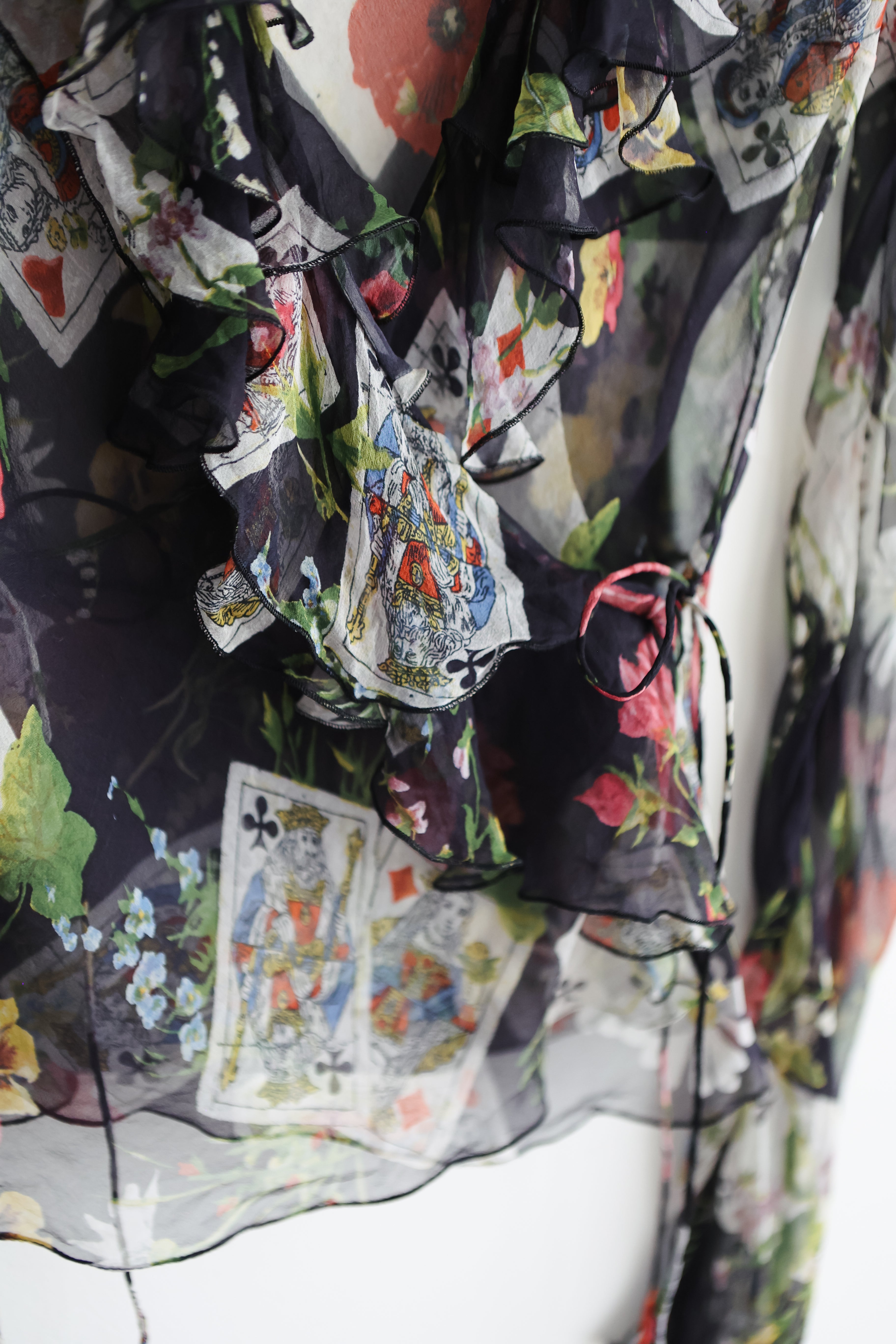 Vintage Christian Dior playing cards wrap blouse by John Galliano FW 2002