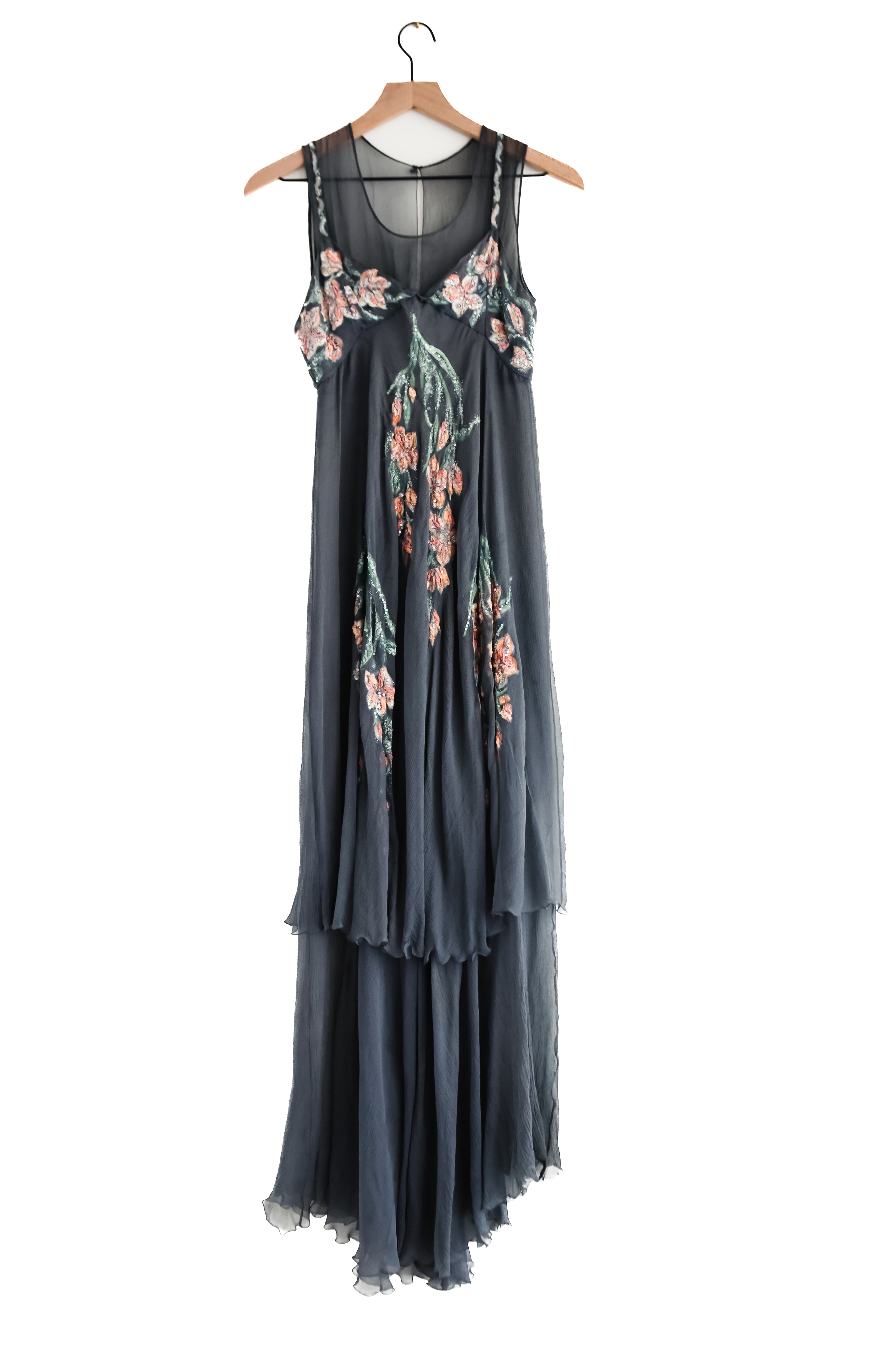 RARE Vintage CHANEL BOUTIQUE Sheer silk runway Dress SS 1993