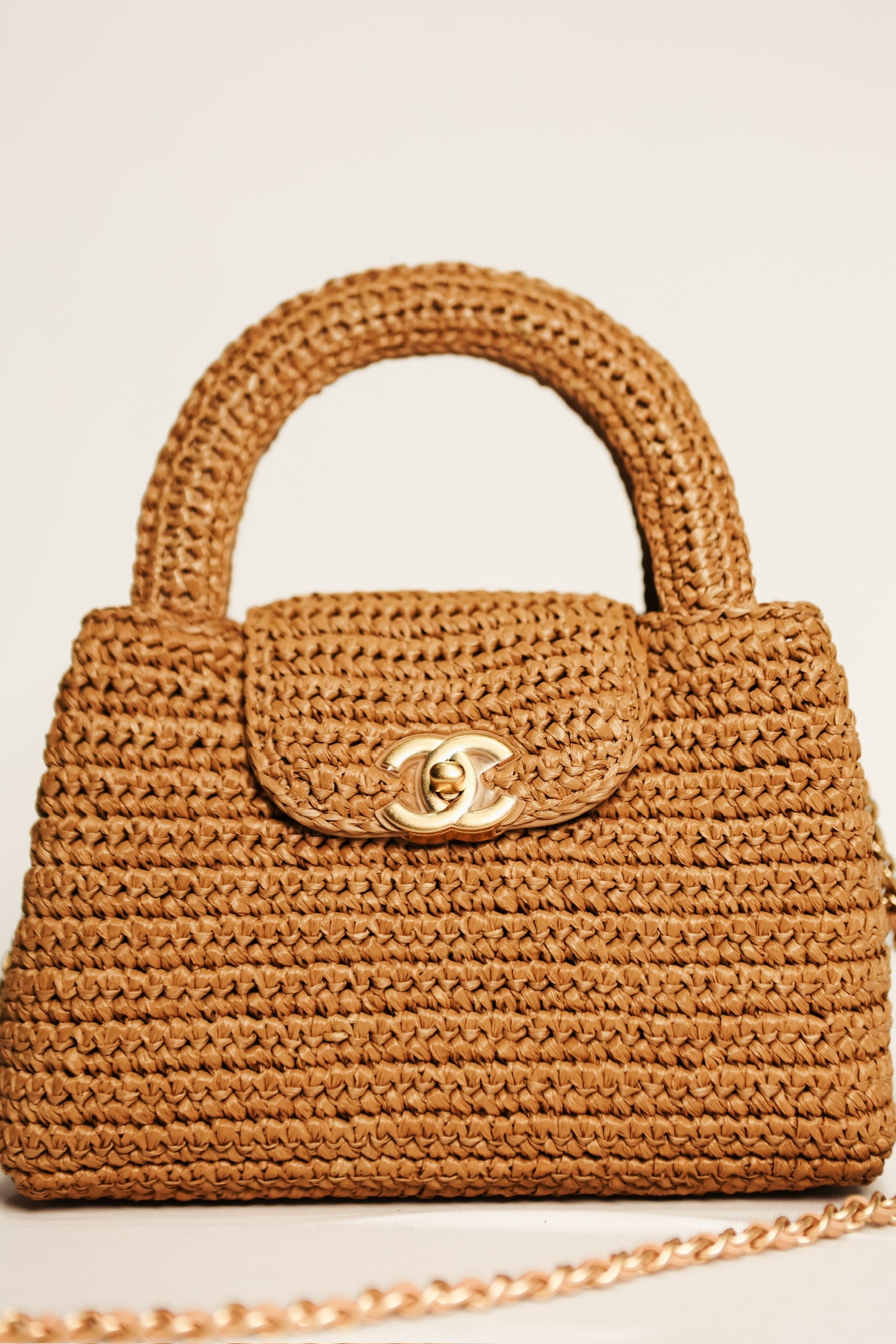 CHANEL Raffia Mini Shopping Bag NWT
