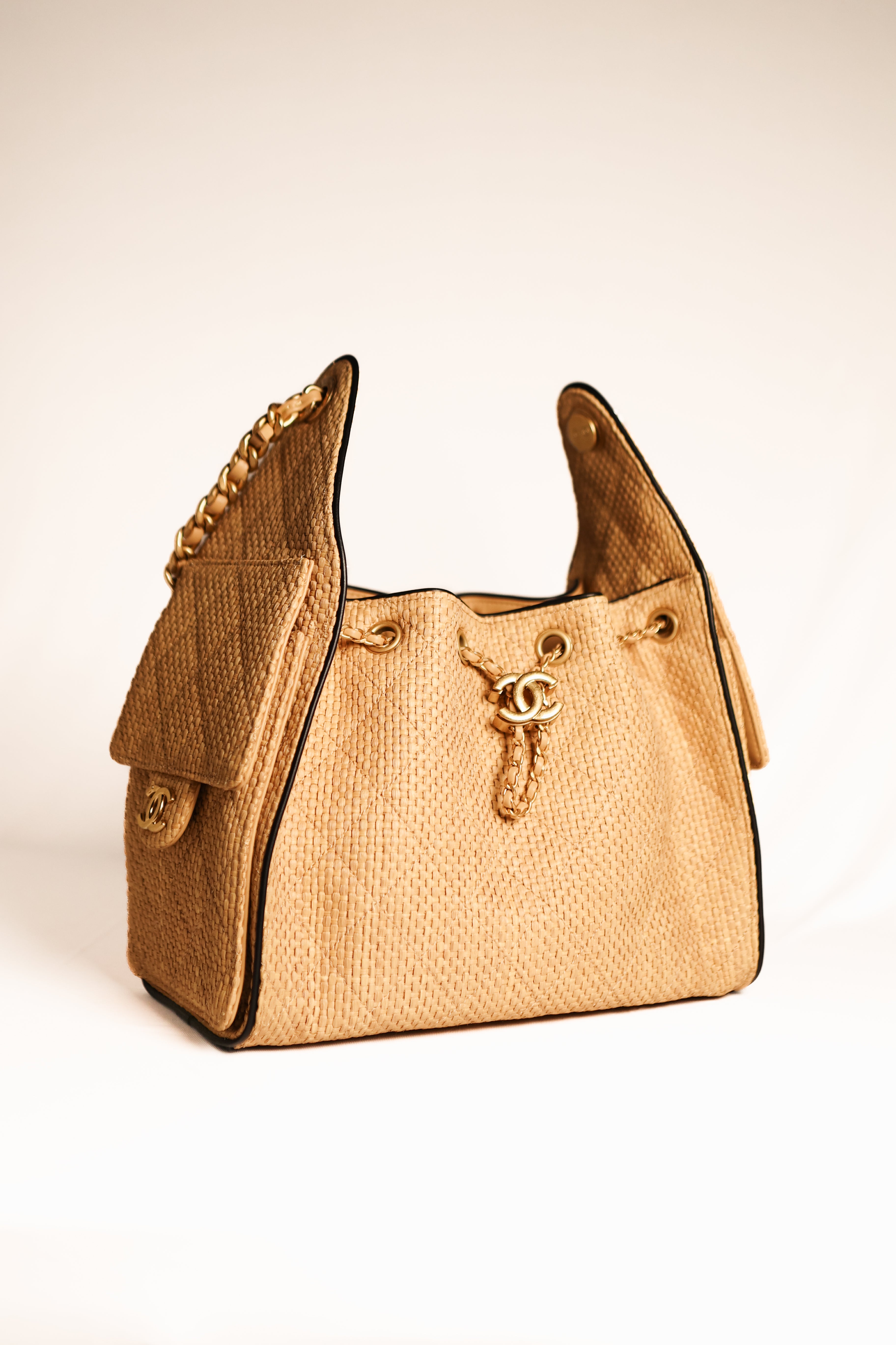 Chanel Small 25 Quilted Raffia handbag