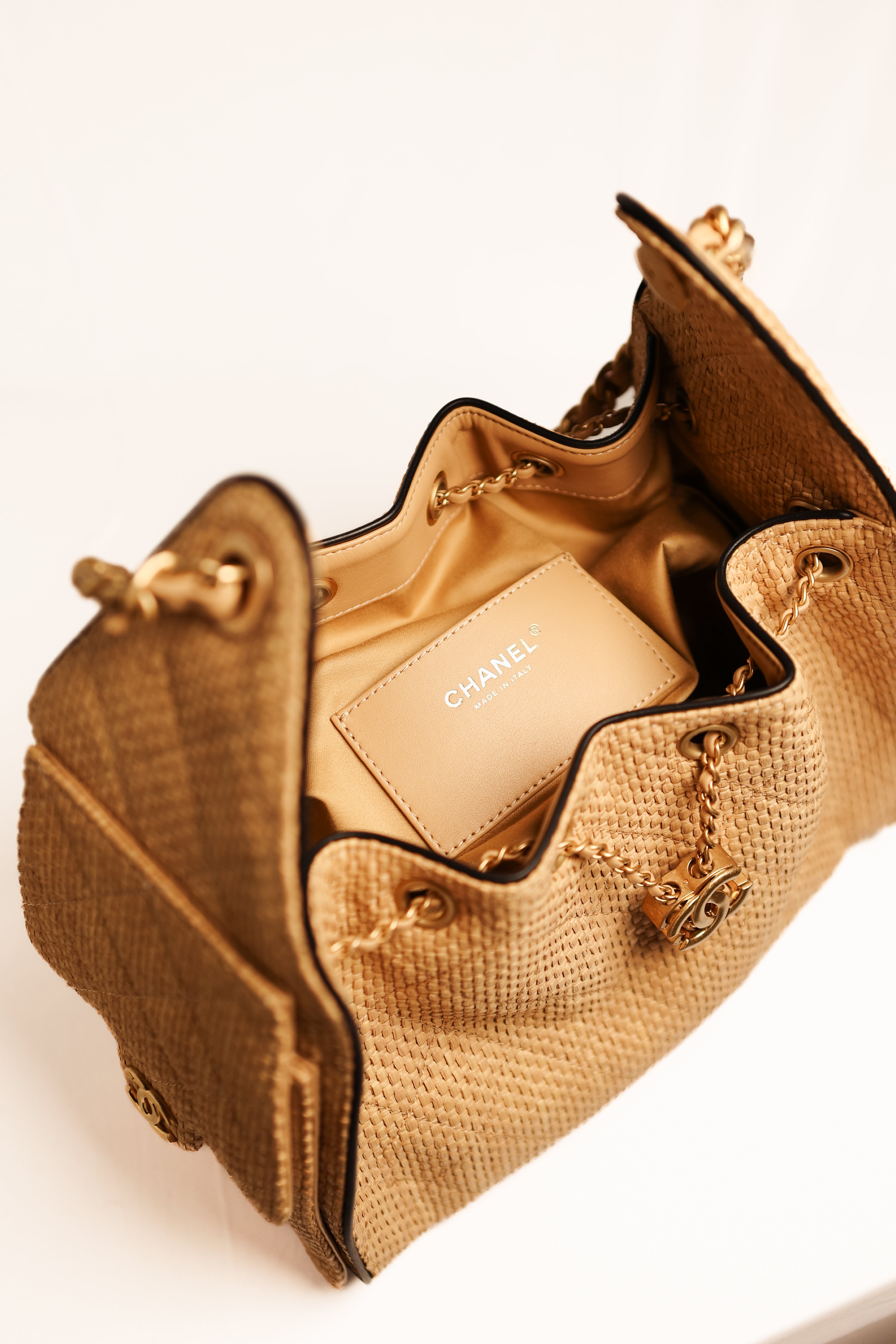 Chanel Small 25 Quilted Raffia handbag