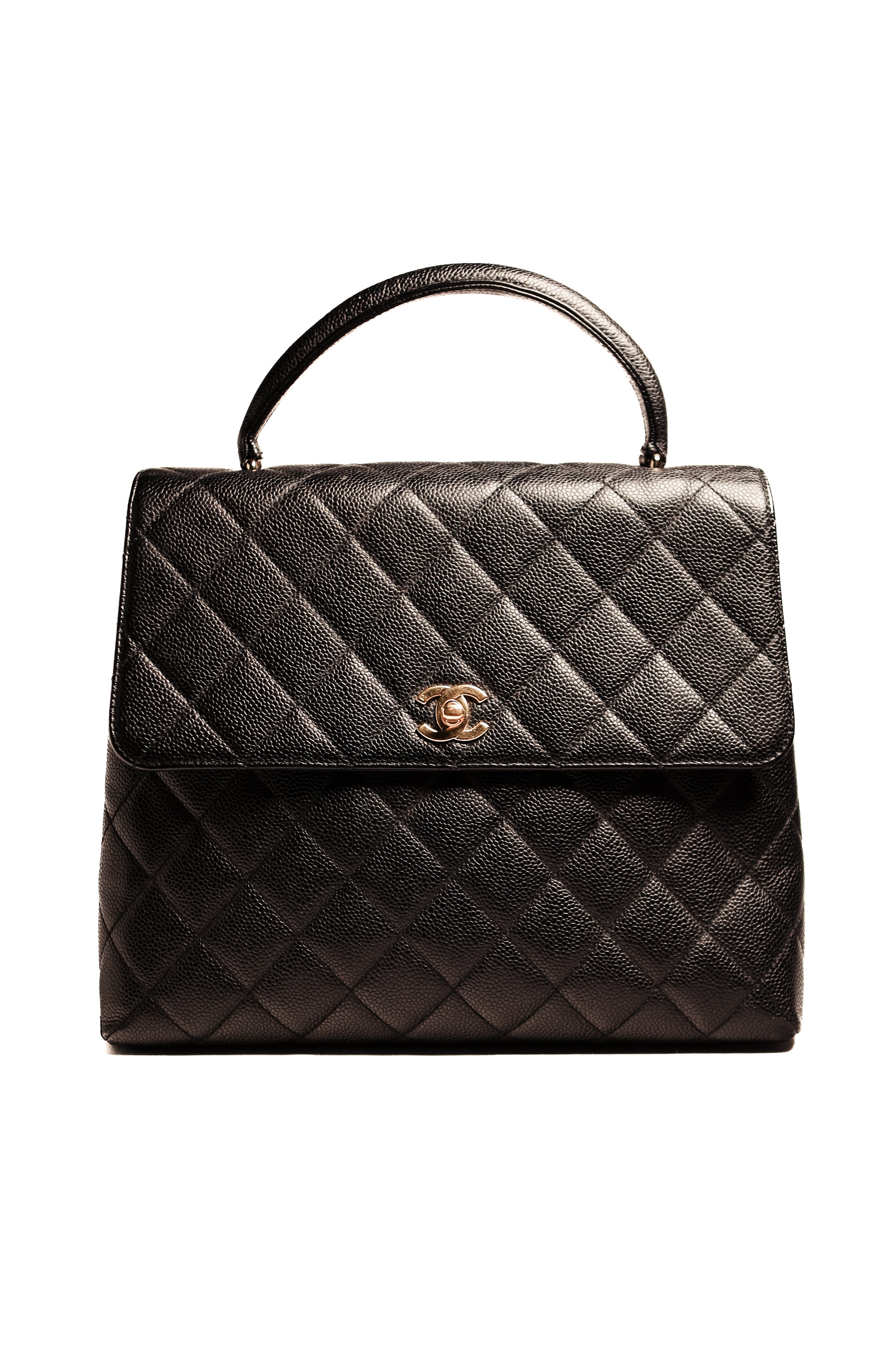 Vintage 1999 Chanel Kelly Bag Black caviar