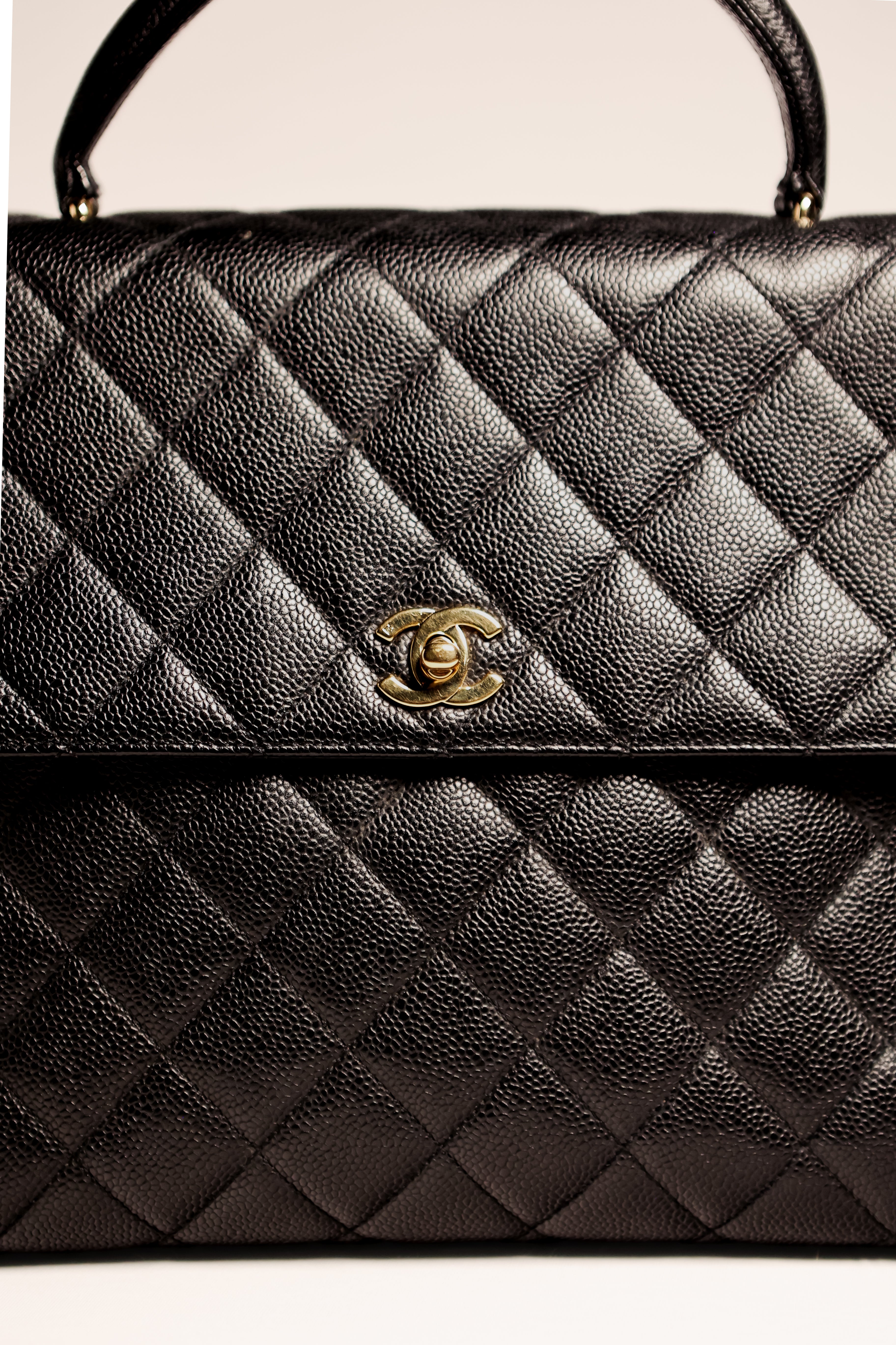 Vintage 1999 Chanel Kelly Bag Black caviar