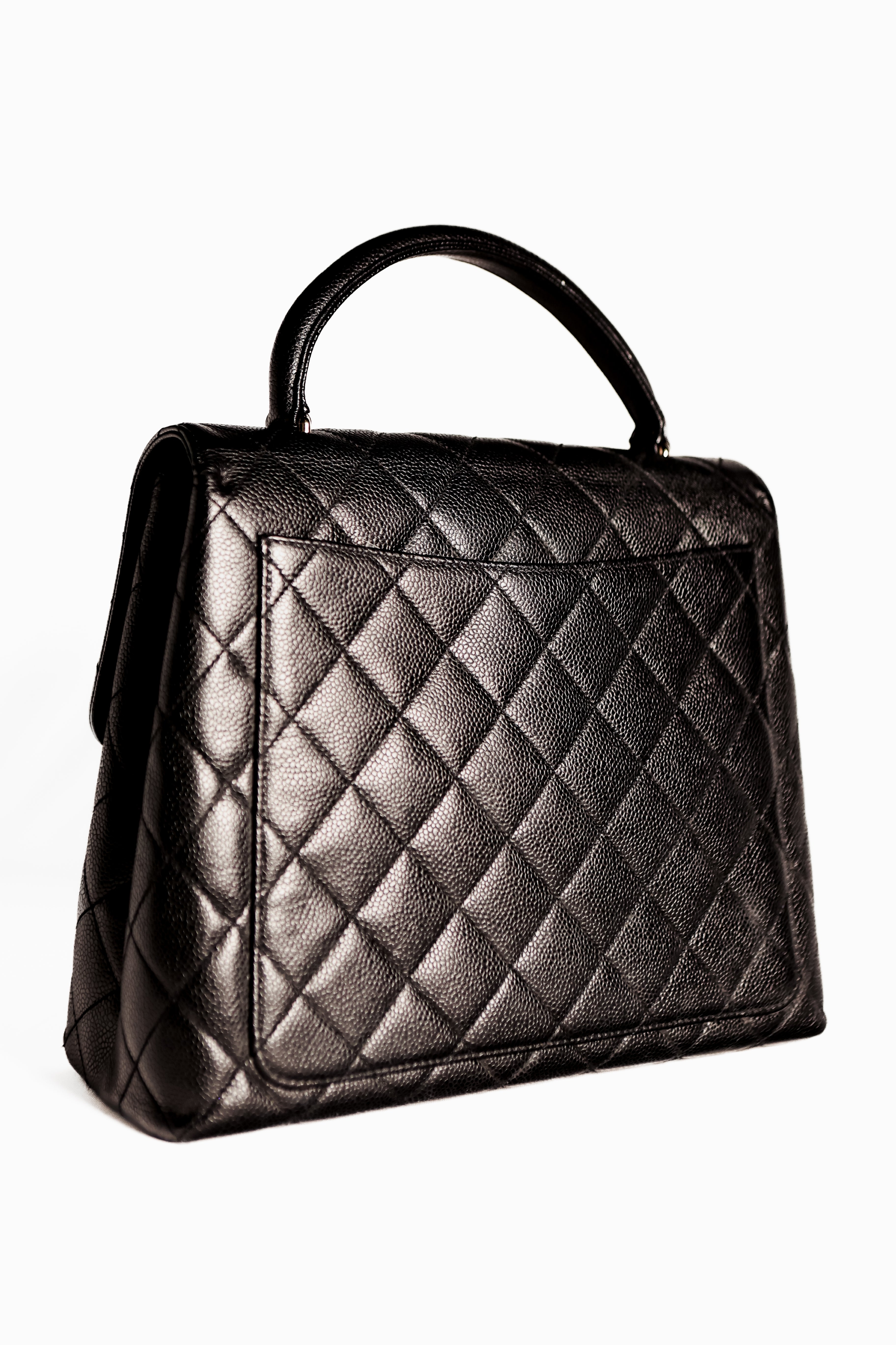 Vintage 1999 Chanel Kelly Bag Black caviar