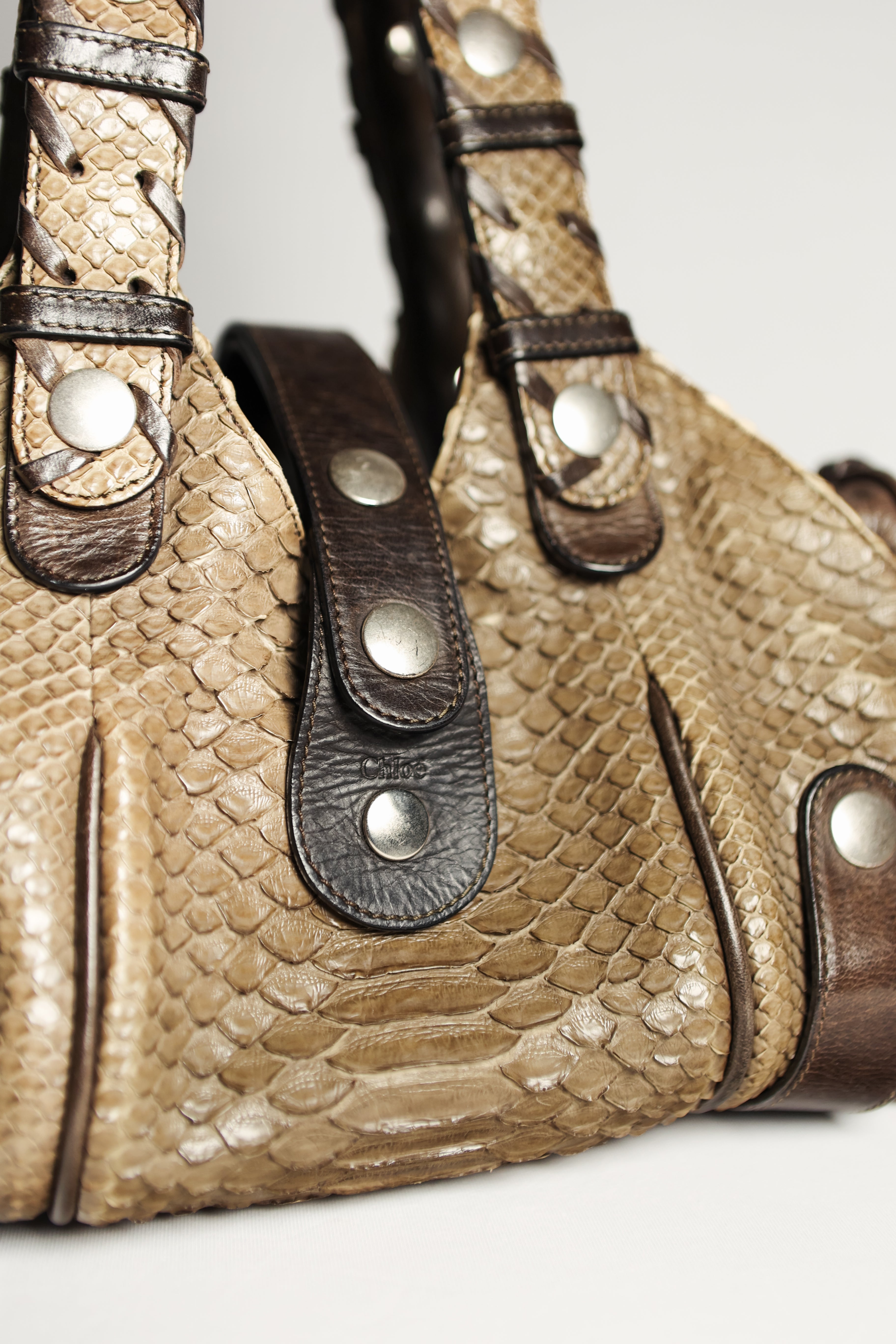 CHLOE Python Silverado Snakeskin Handbag