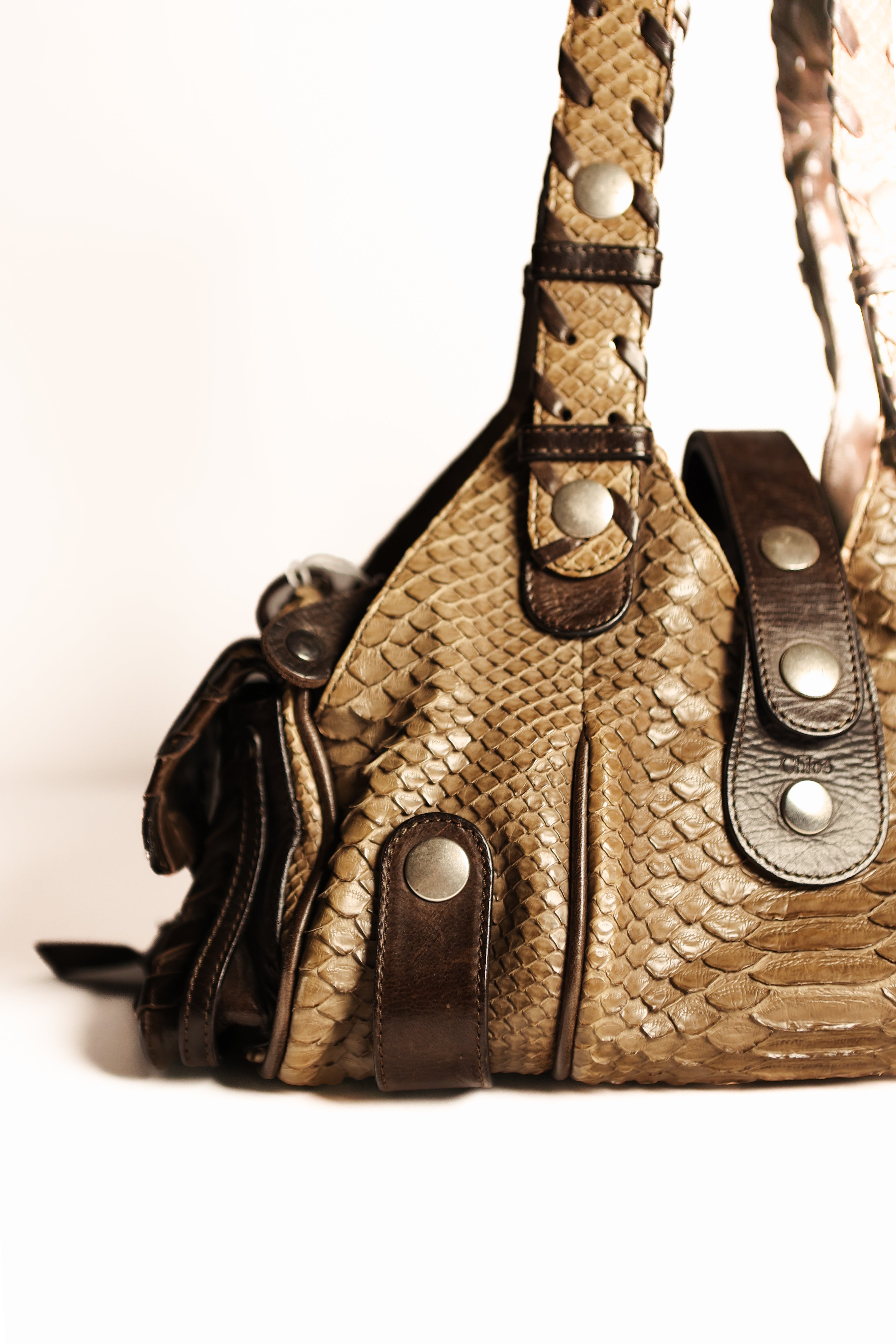 CHLOE Python Silverado Snakeskin Handbag