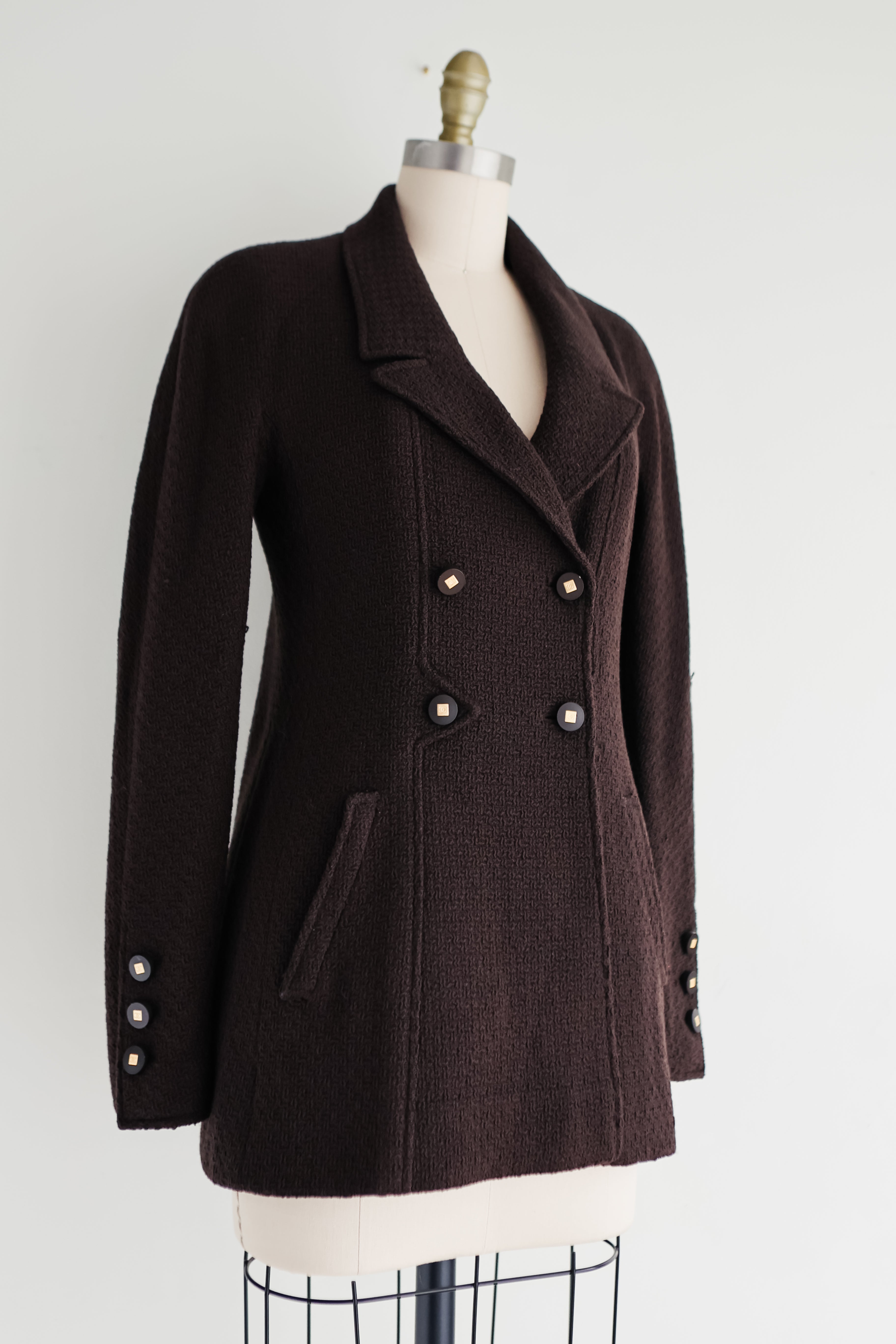 Vintage Chanel Boutique brown wool boucle jacket