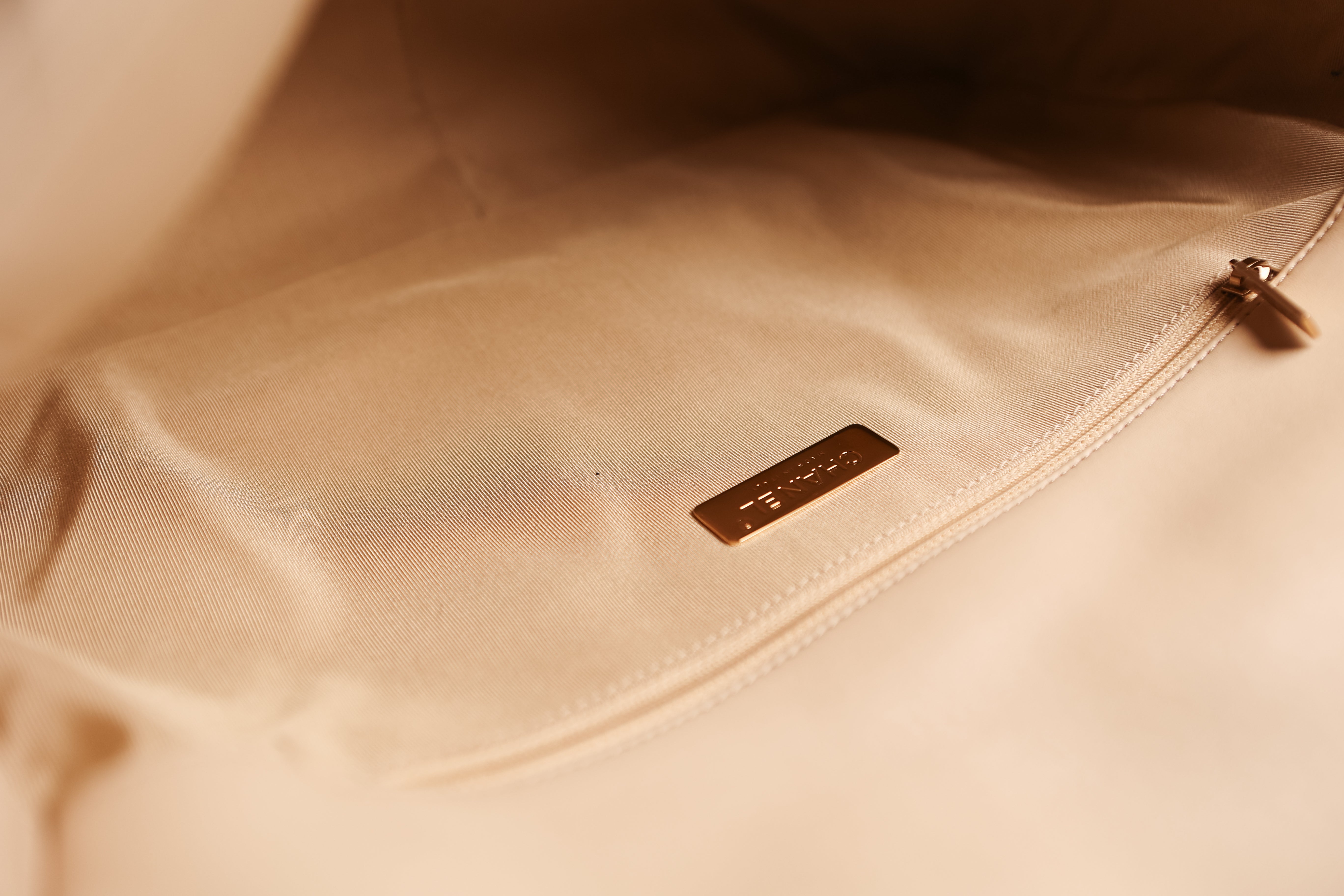 Chanel 19 Maxi Cream Quilted Goatskin