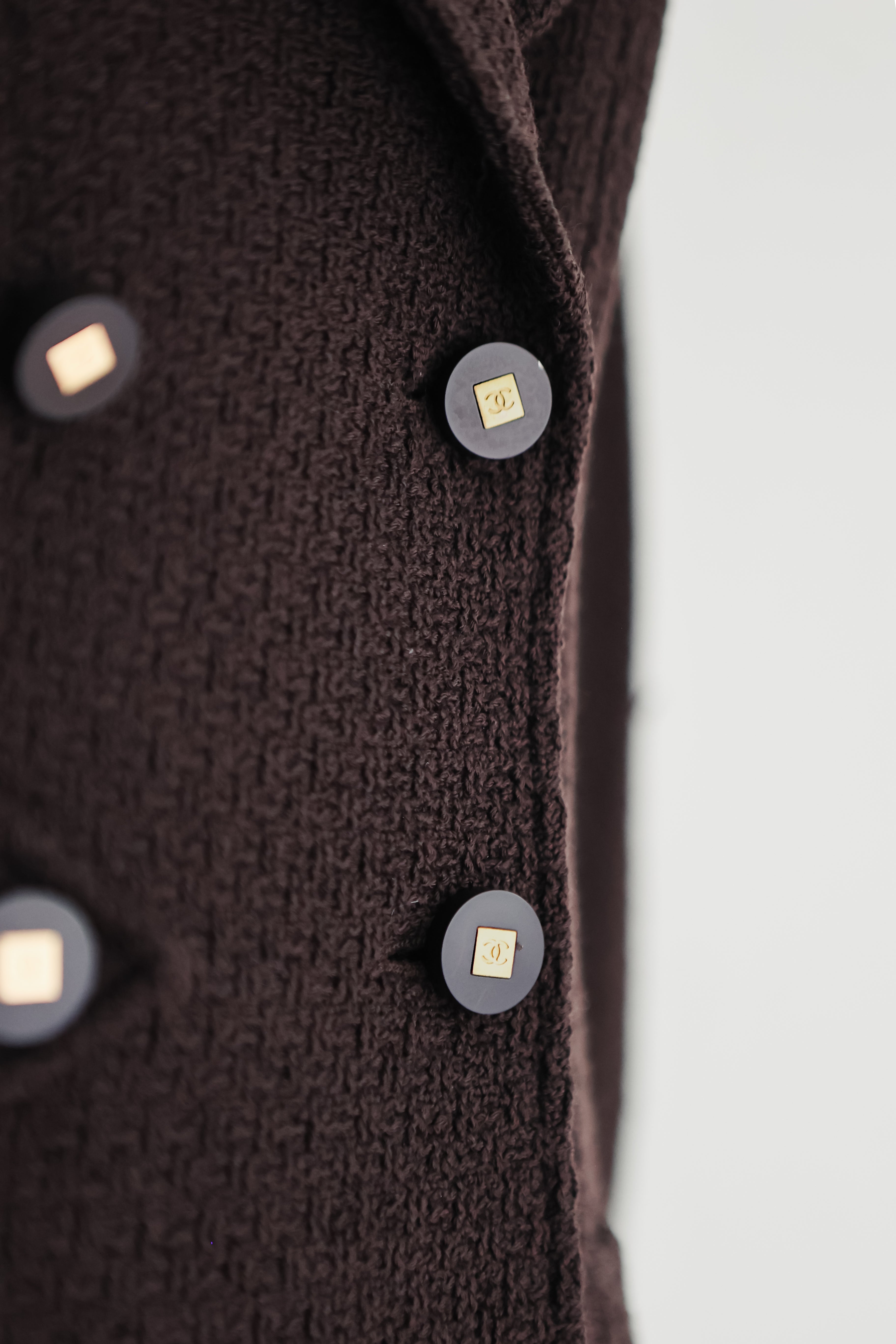 Vintage Chanel Boutique brown wool boucle jacket
