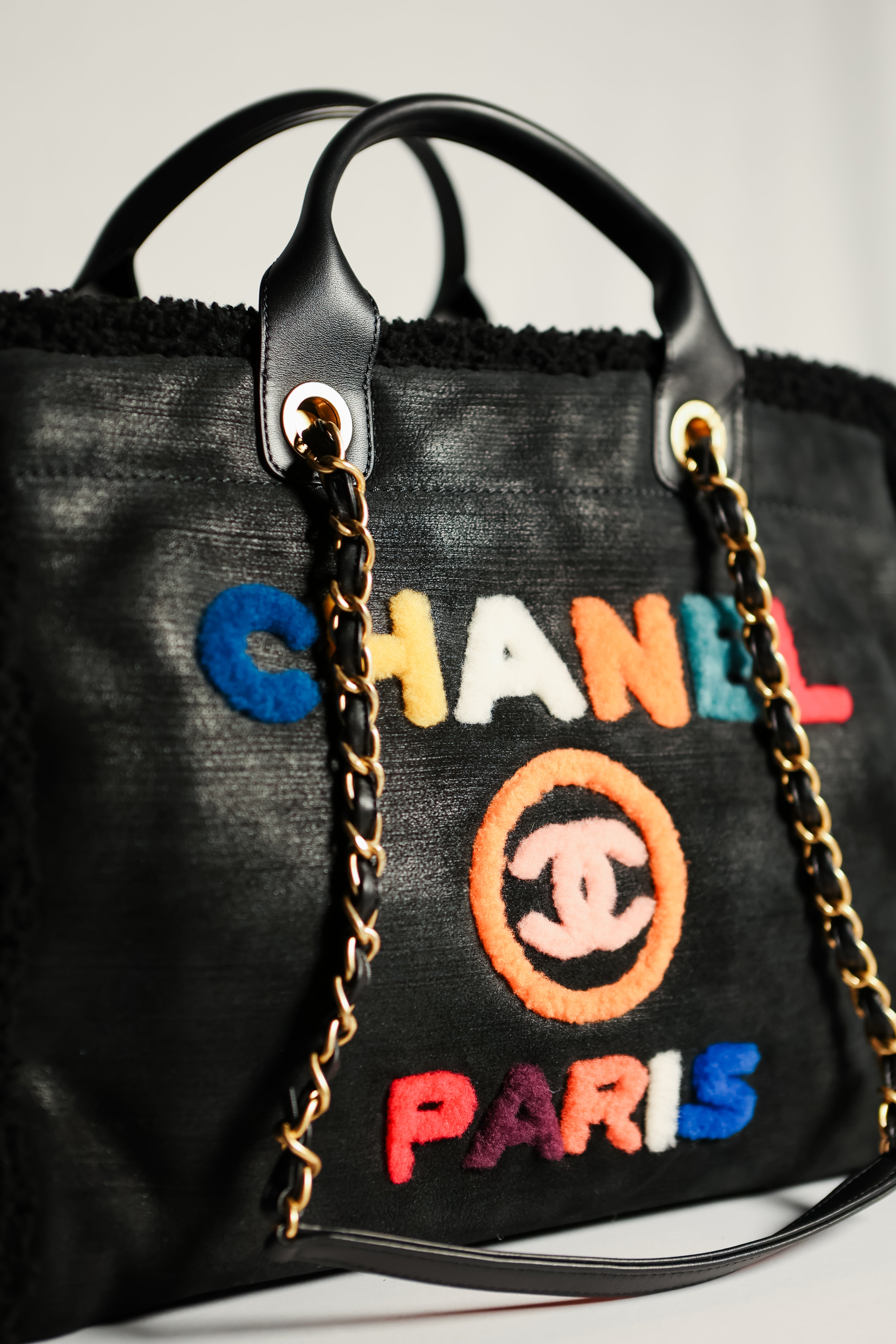 NWT Chanel Medium Deauville Shearling Tote