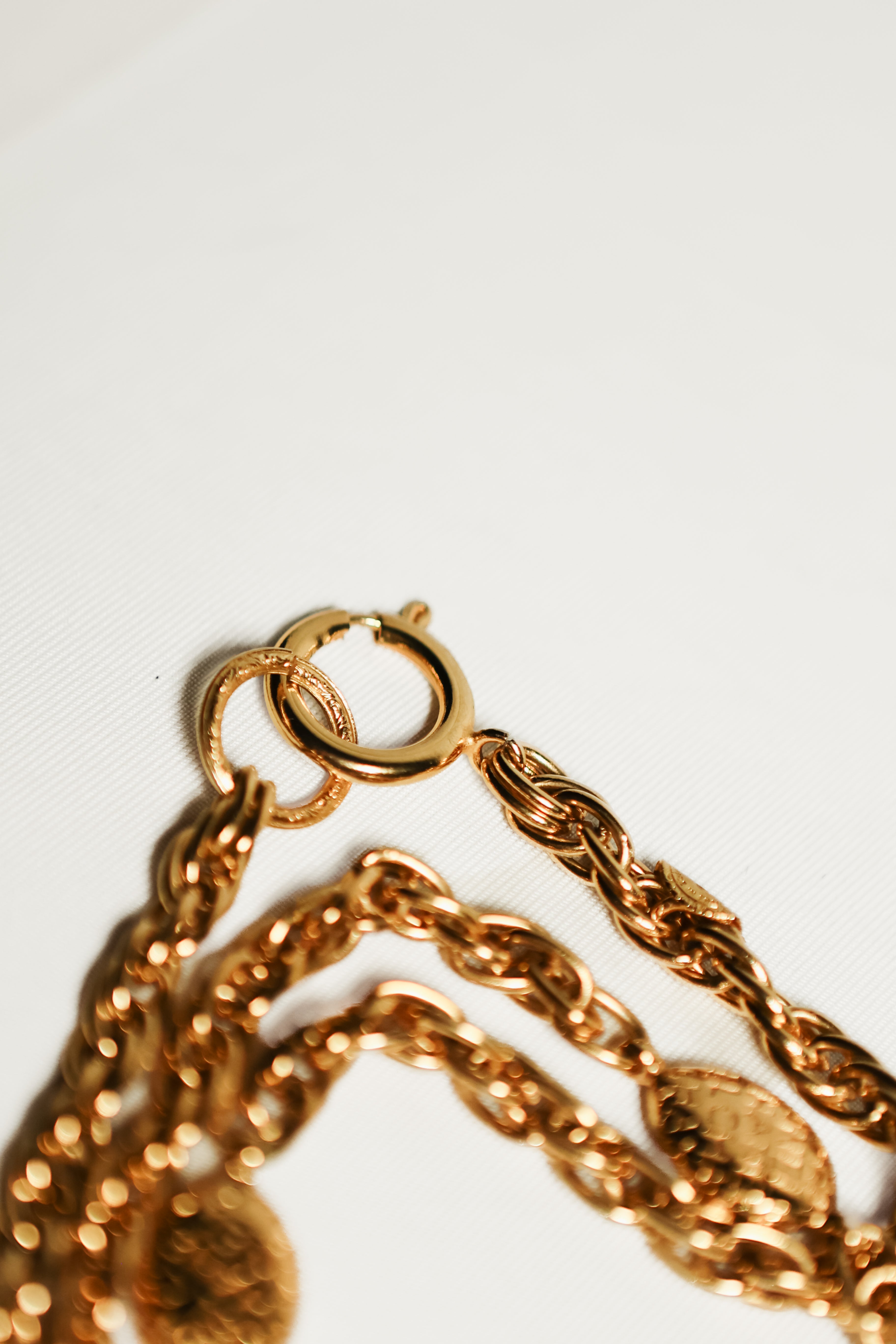 Vintage Chanel Logo Station Necklace
