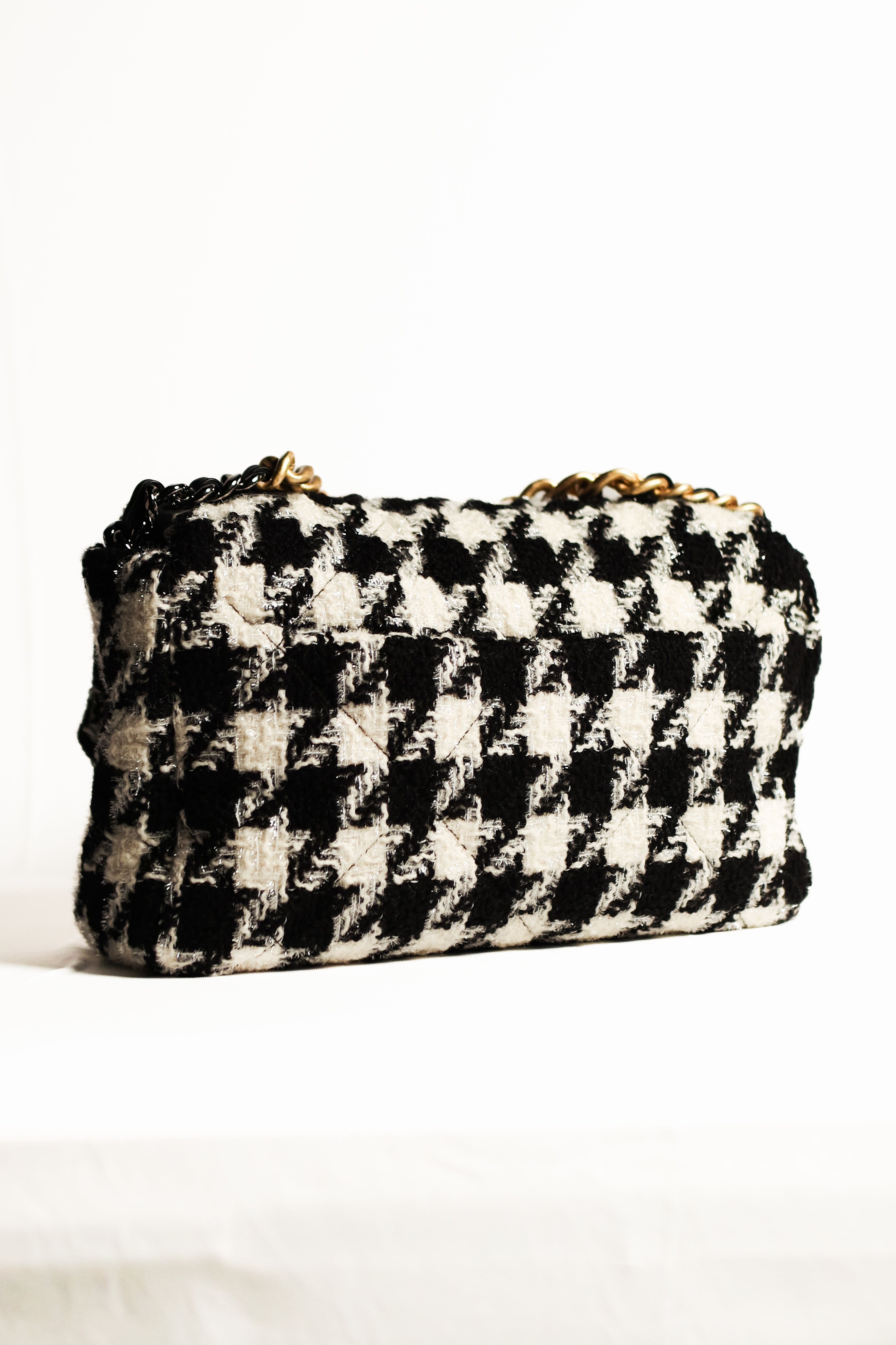 Chanel 19 Flap Tweed Hand Bag Two Tone