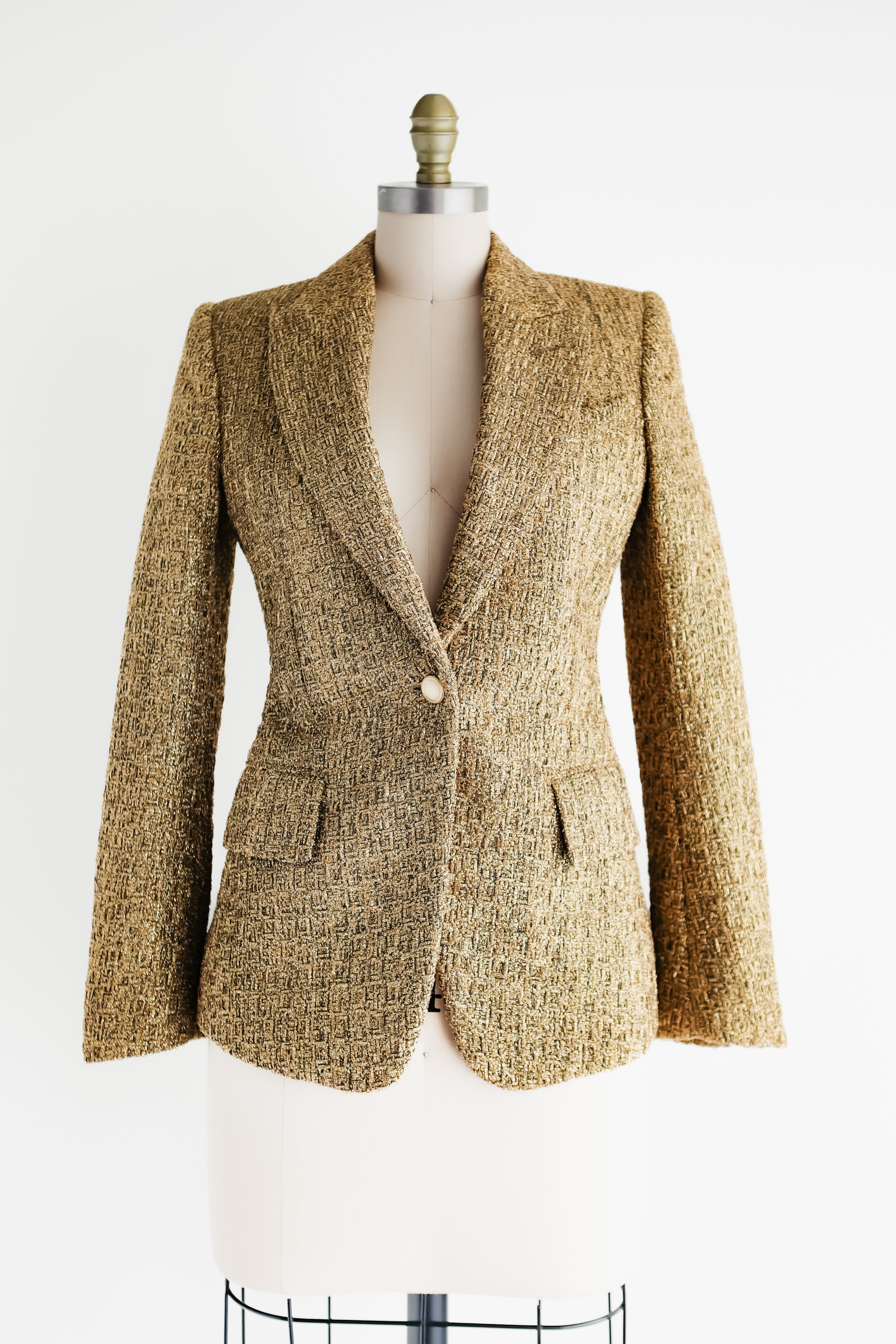 TOM FORD Gold Metallic Blazer sz 34