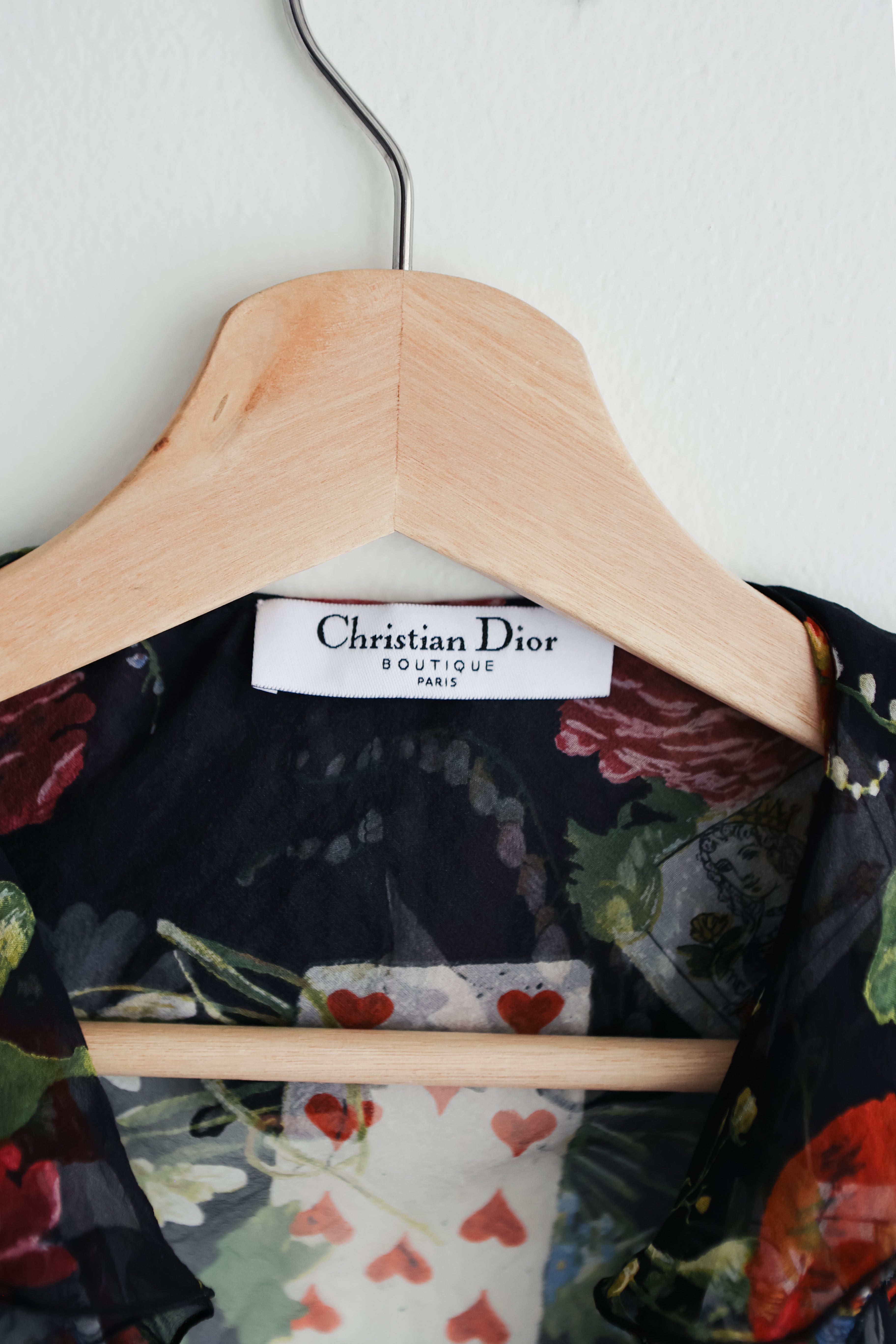 Vintage Christian Dior playing cards wrap blouse by John Galliano FW 2002