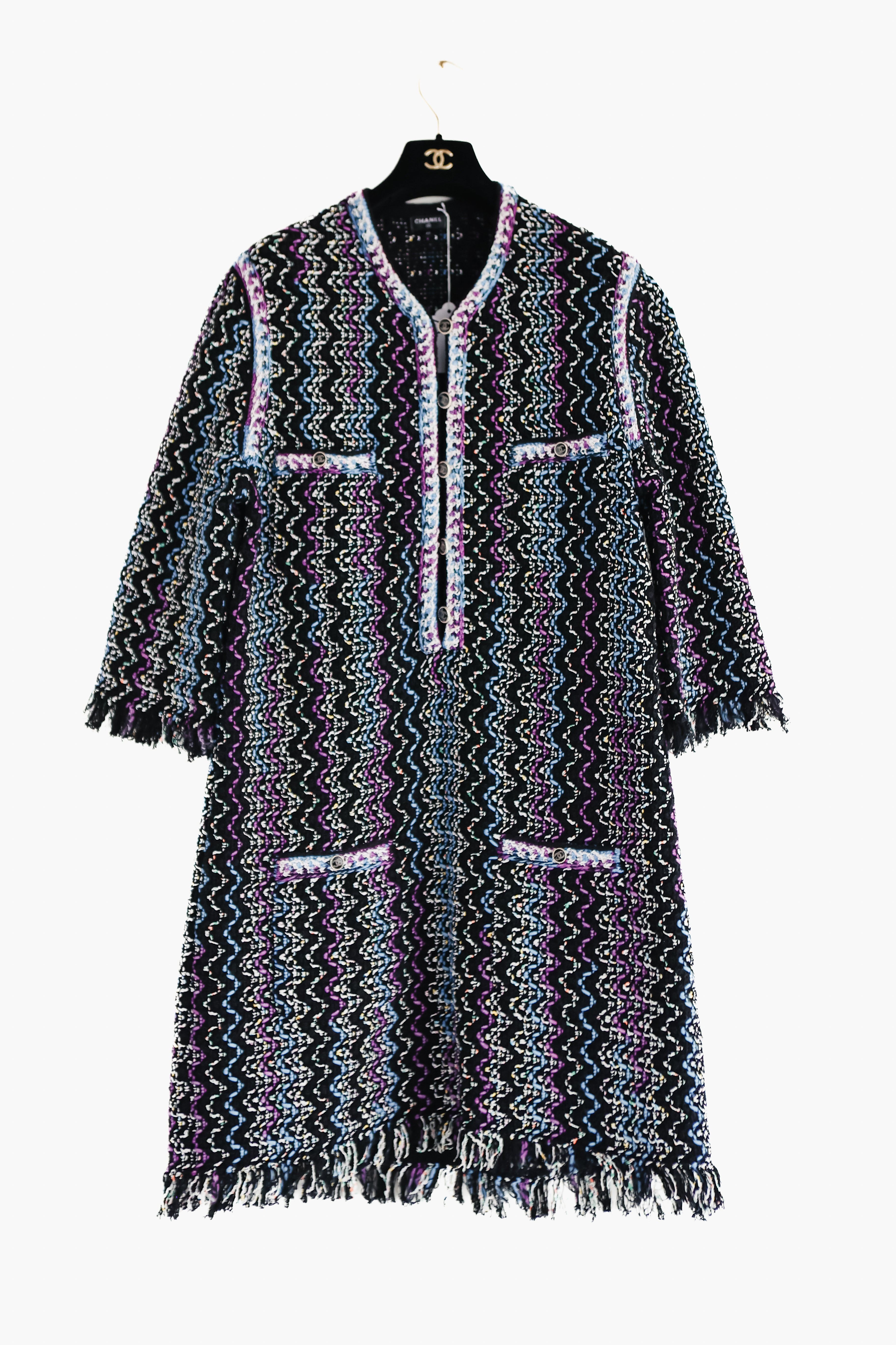 CHANEL Runway Tweed Mini Dress sz 42