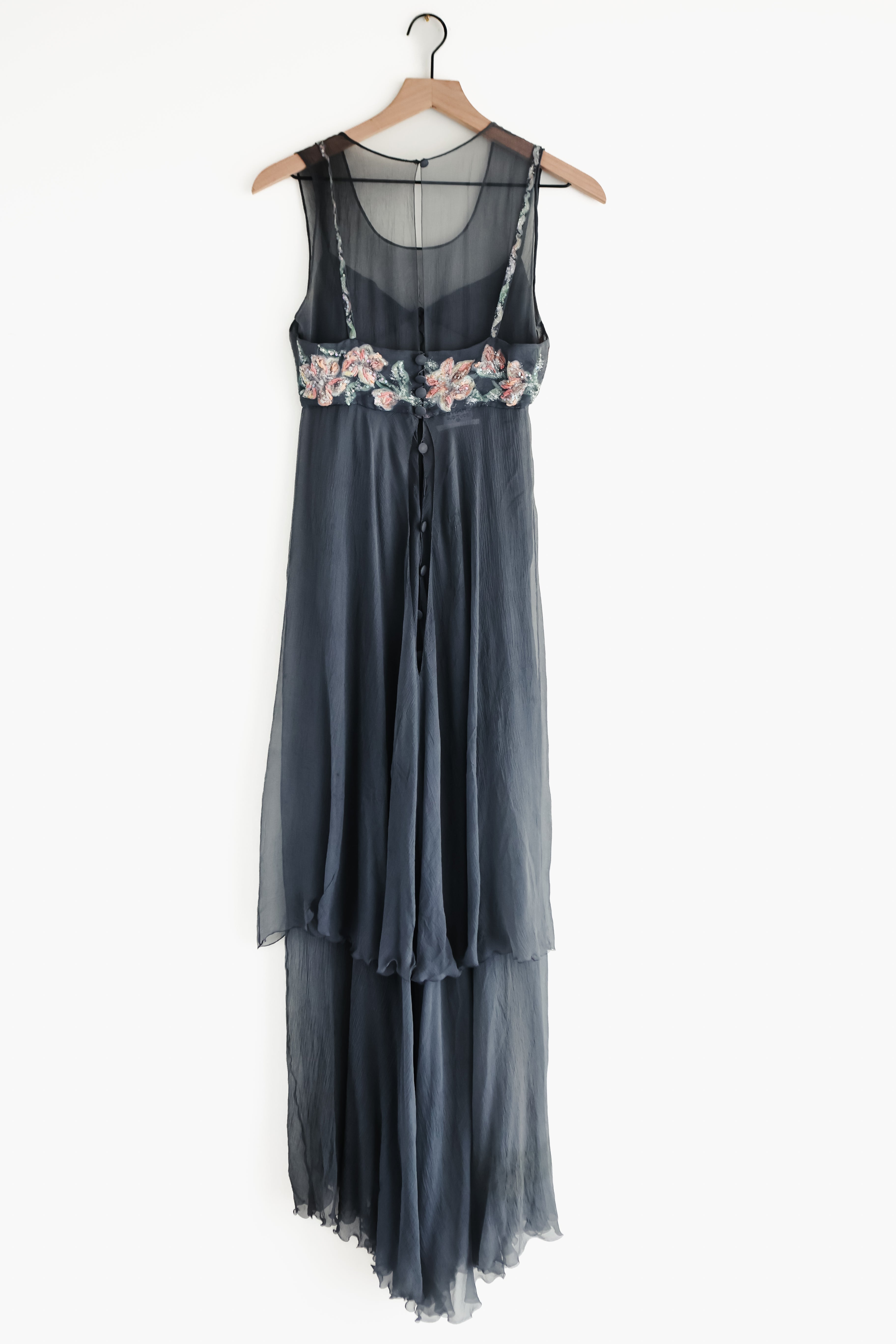 RARE Vintage CHANEL BOUTIQUE Sheer silk runway Dress SS 1993