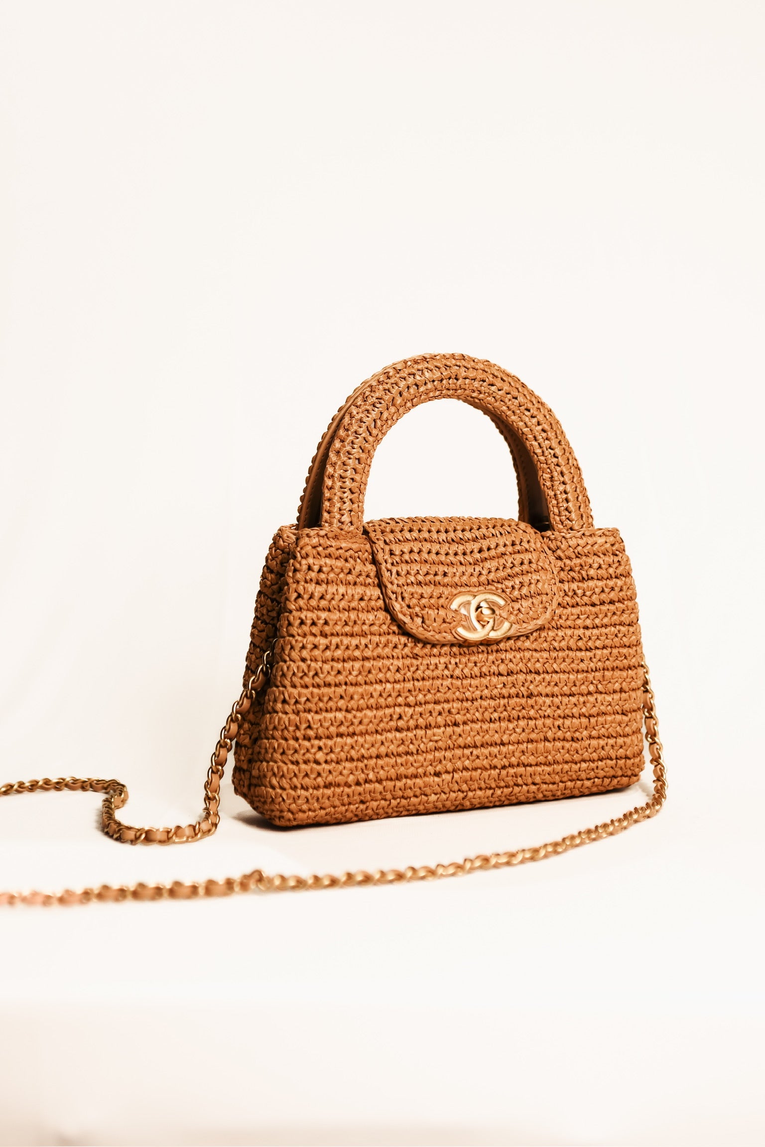 CHANEL Raffia Mini Shopping Bag NWT
