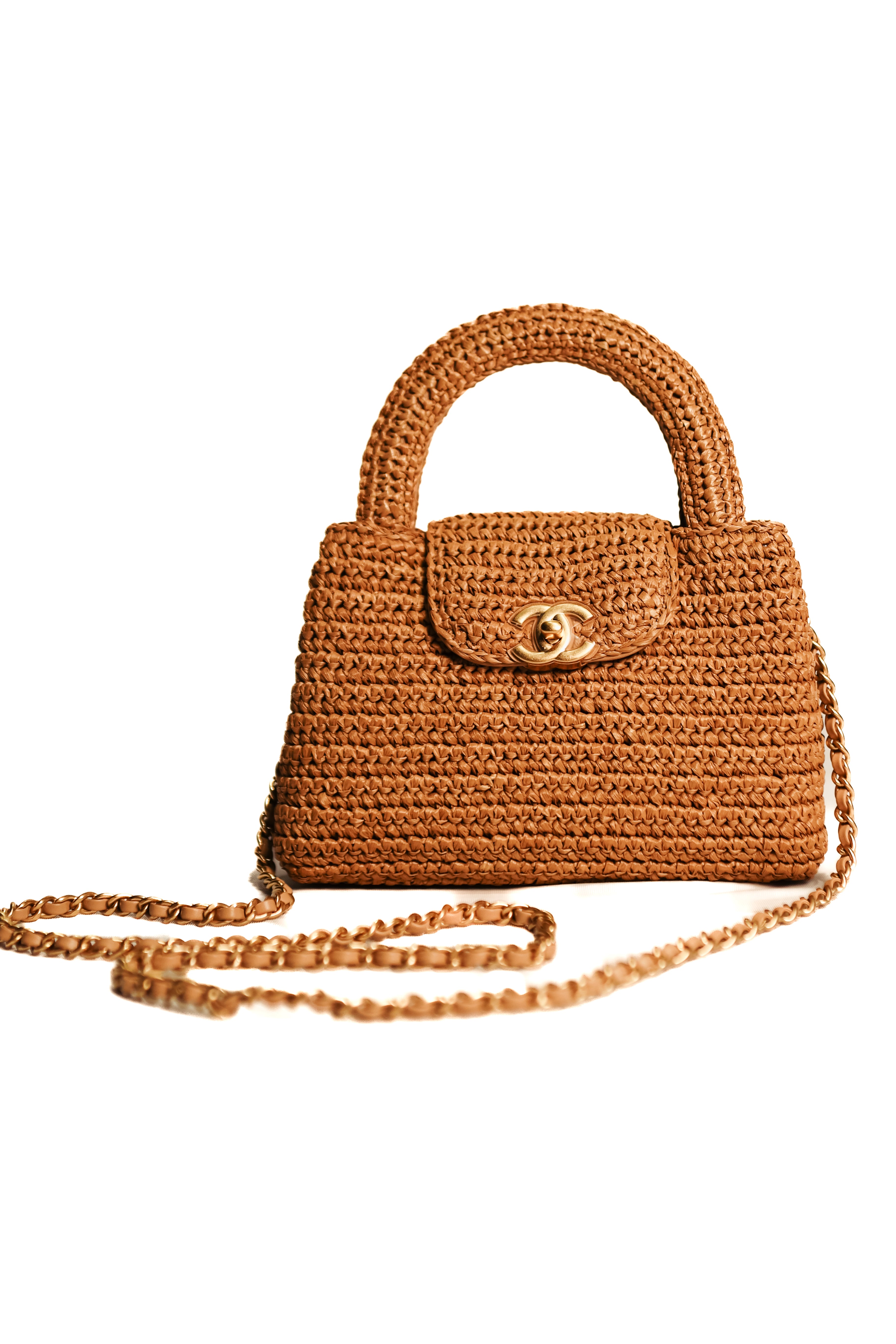 CHANEL Raffia Mini Shopping Bag NWT
