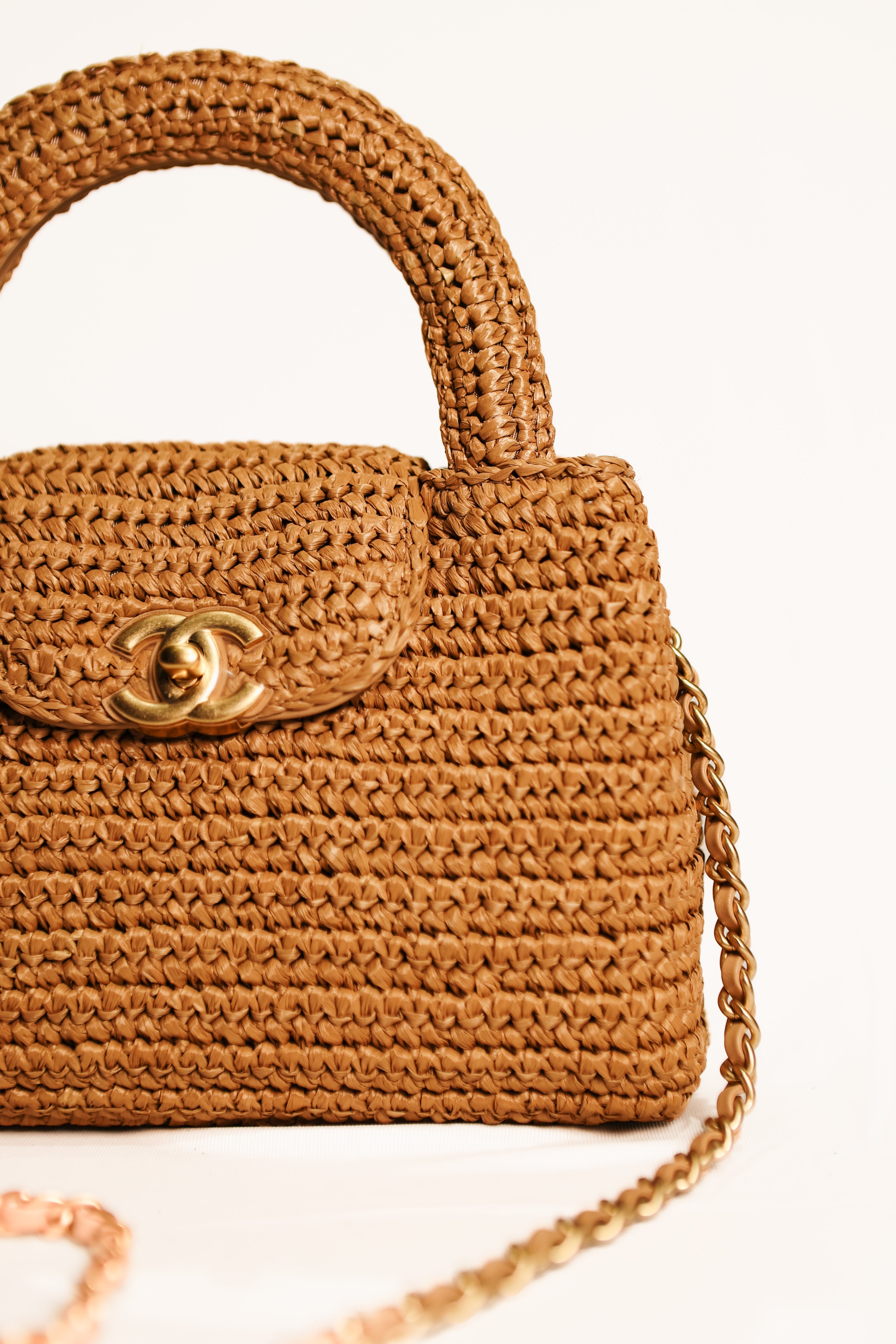 CHANEL Raffia Mini Shopping Bag NWT