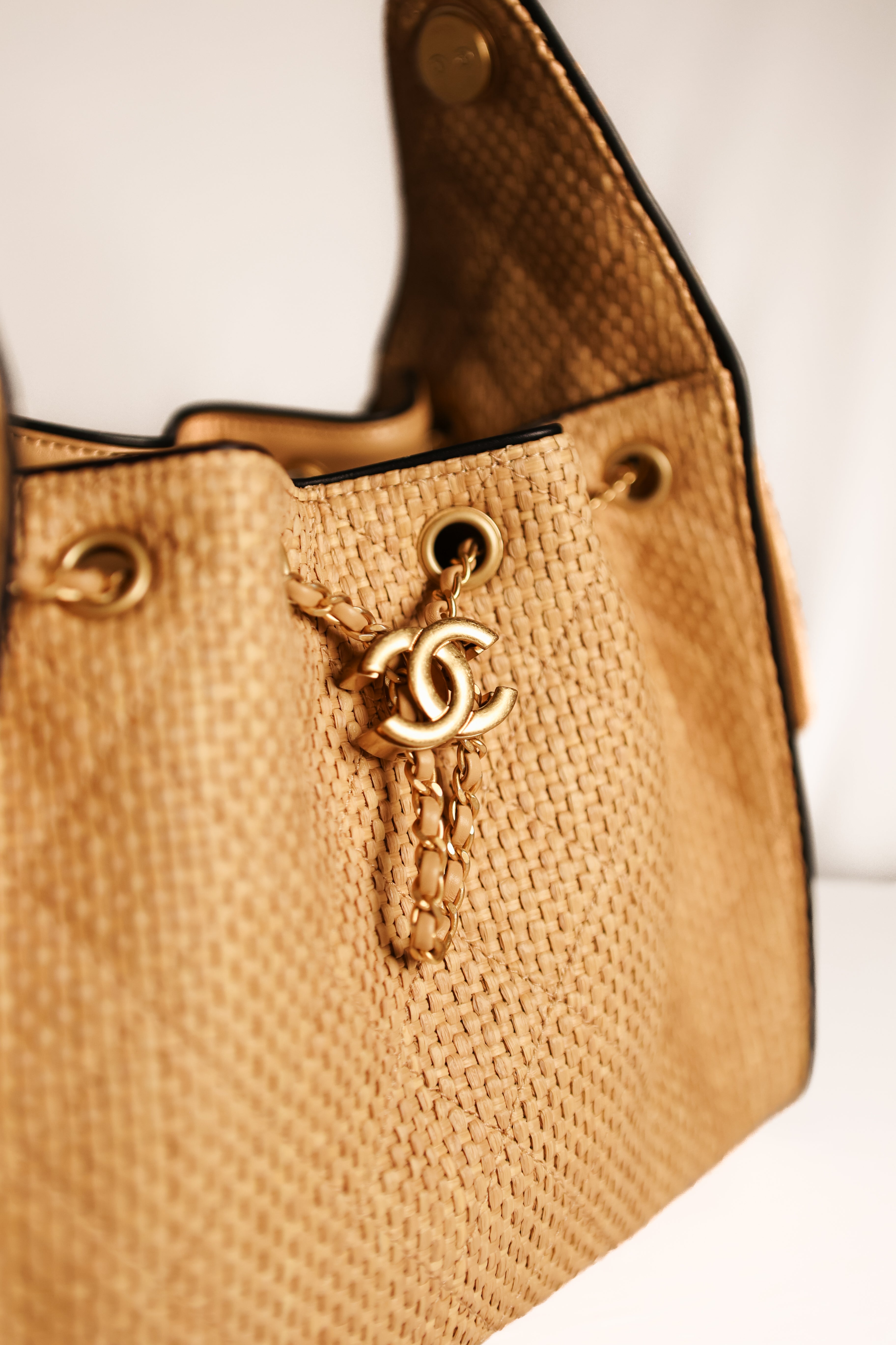 Chanel Small 25 Quilted Raffia handbag
