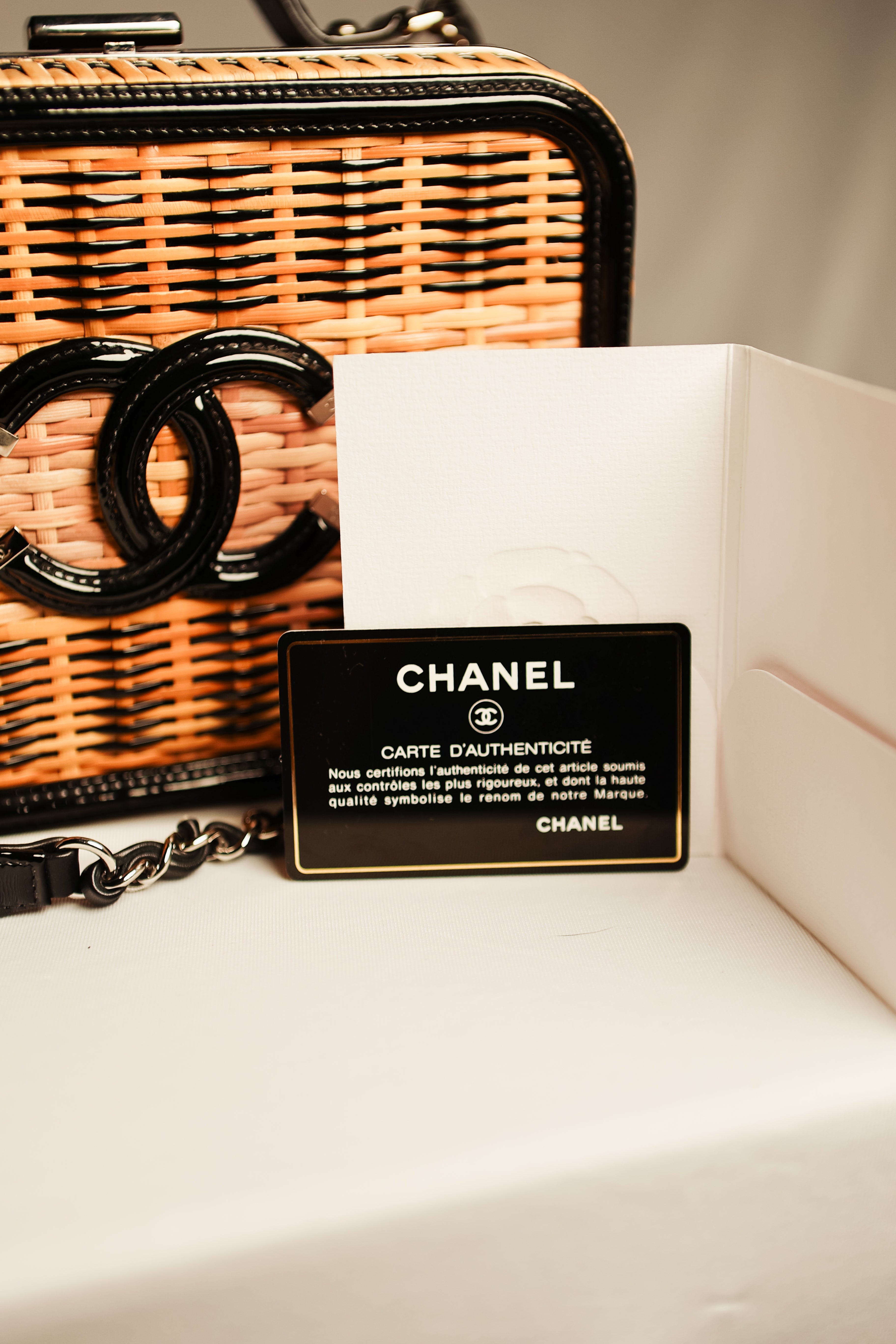 Chanel Small Rattan Filigree Vanity Case