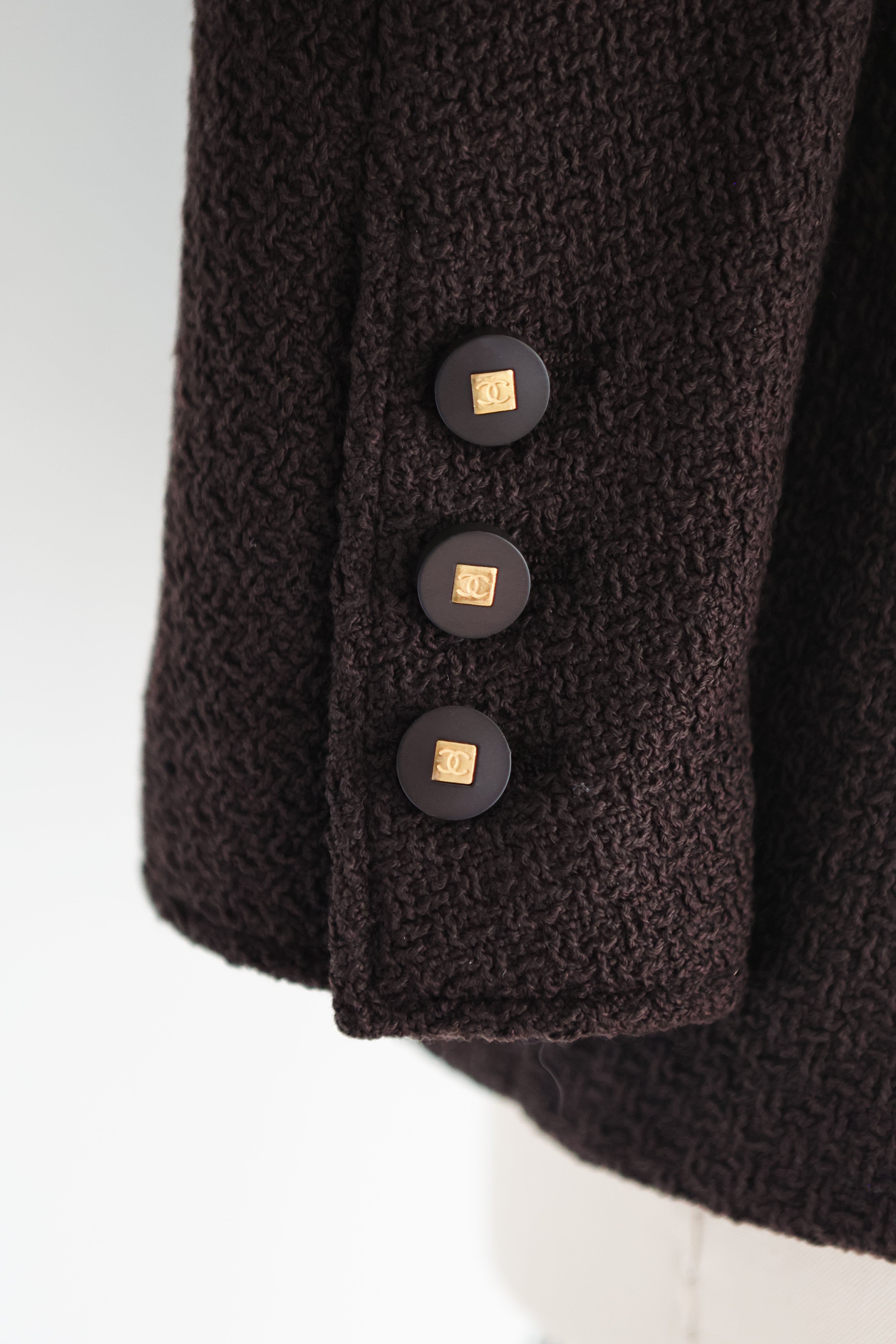 Vintage Chanel Boutique brown wool boucle jacket