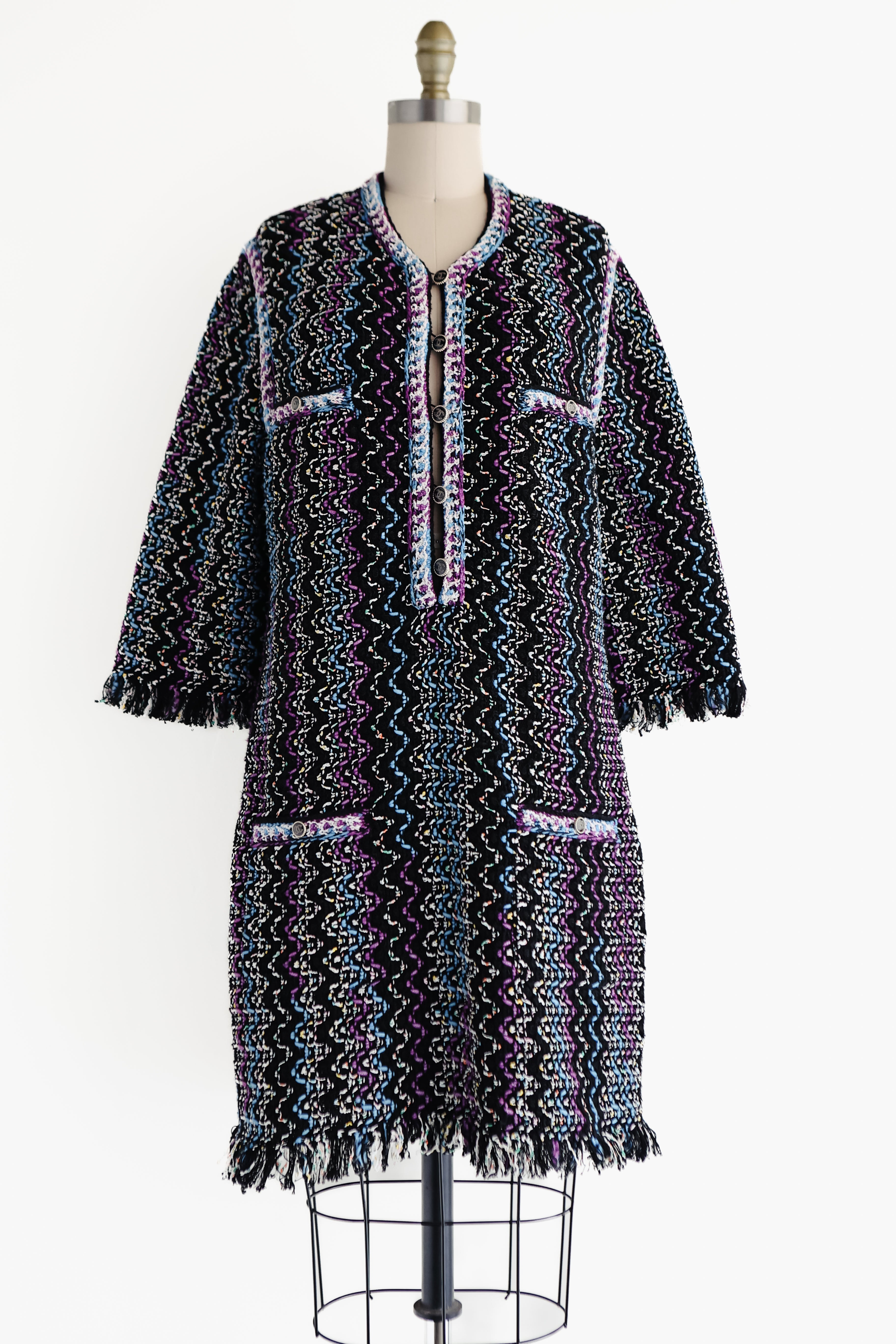 CHANEL Runway Tweed Mini Dress sz 42