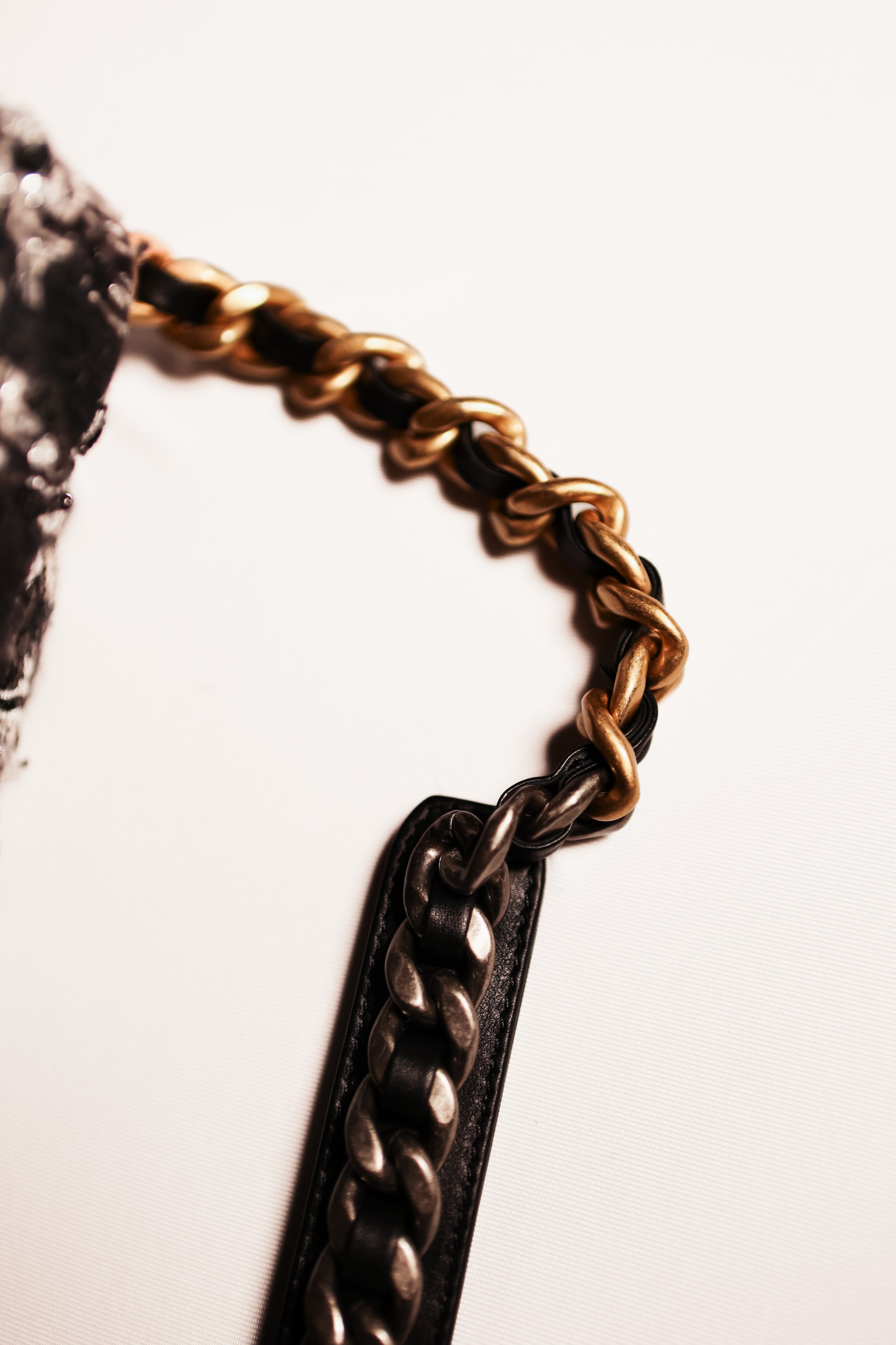 Chanel 19 Flap Tweed Hand Bag Two Tone